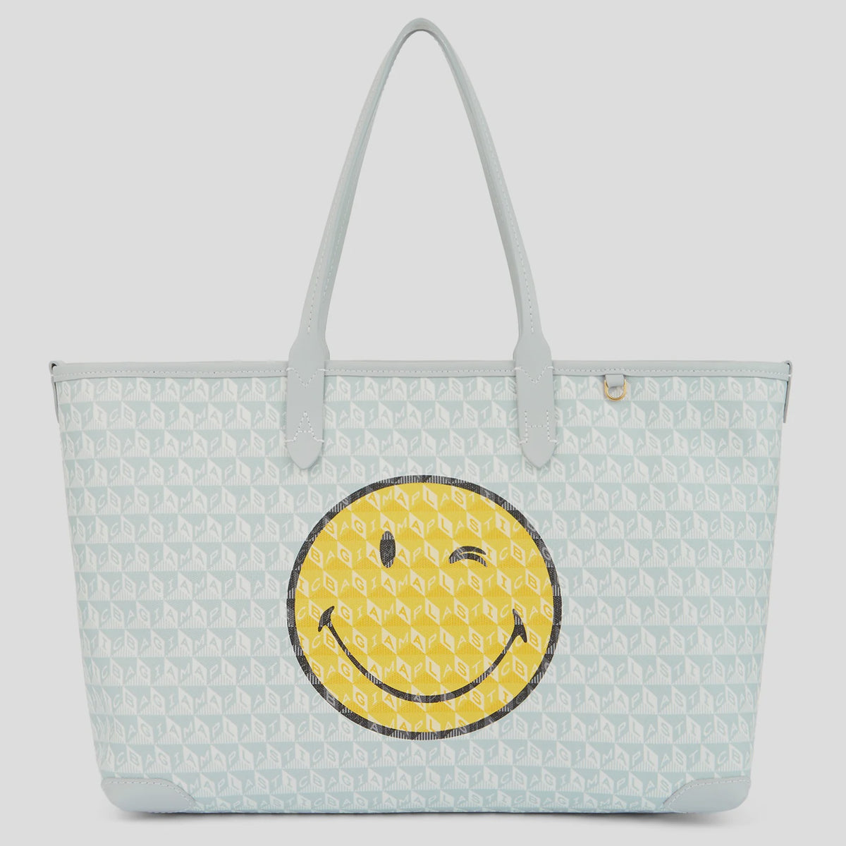 AH I am a Plastic Bag Zipped Tote Wink in Frost