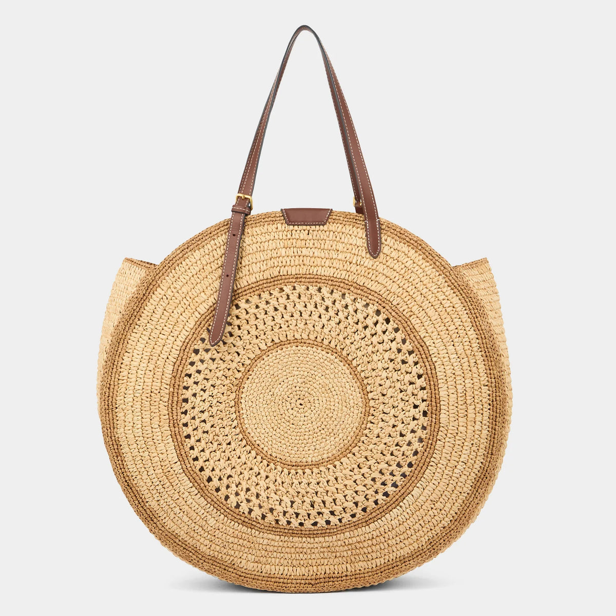 Anya Hindmarch Round Bow Tote in Natural Raffia