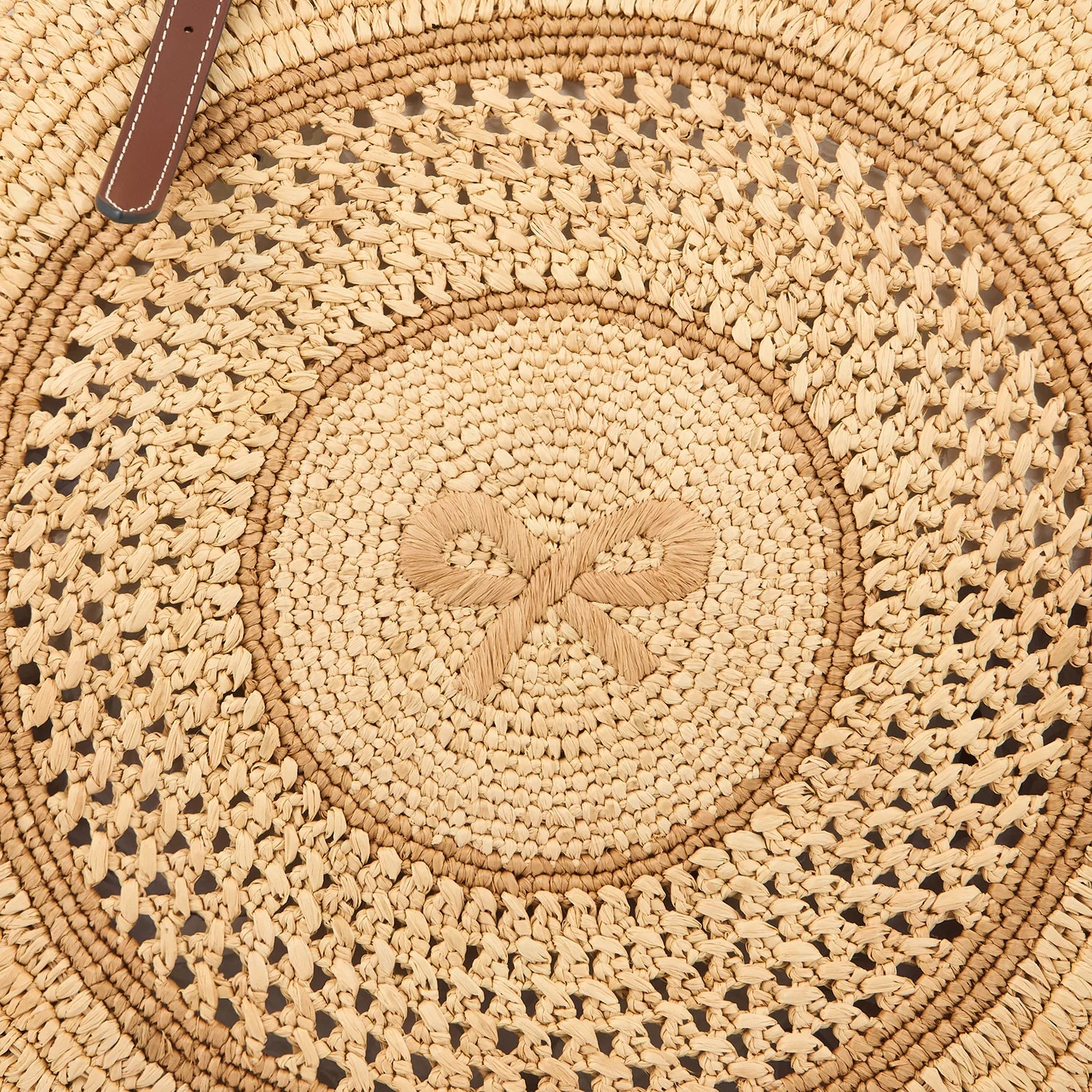 Anya Hindmarch Round Bow Tote in Natural Raffia