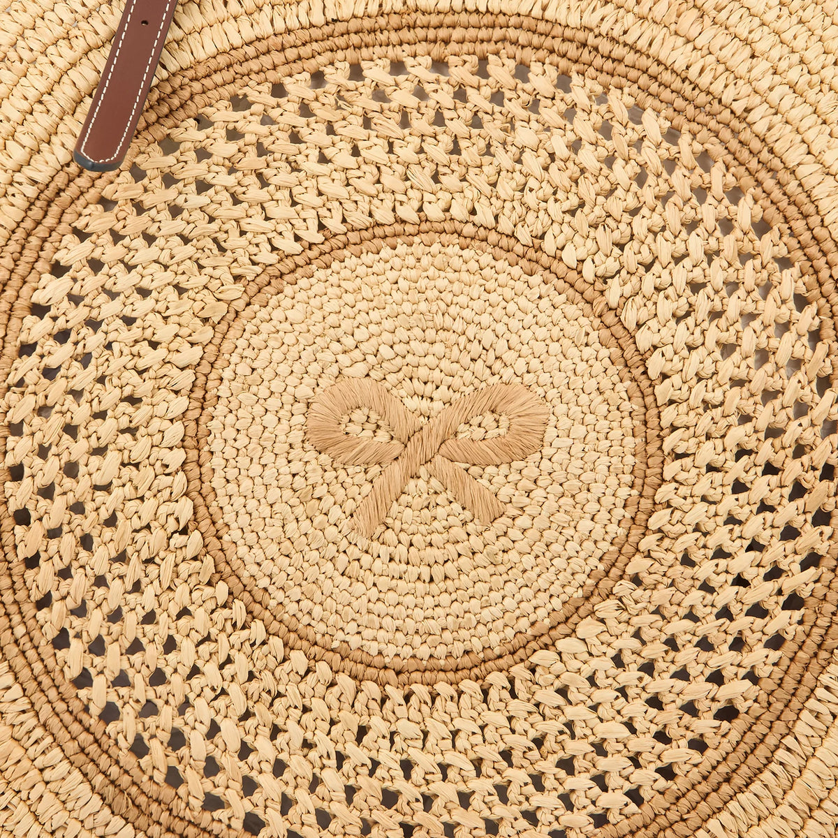 Anya Hindmarch Round Bow Tote in Natural Raffia