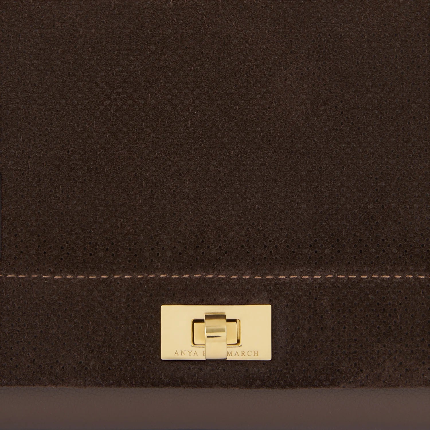 Anya Hindmarch Mortimet Crossbody in Perforation in Truffle