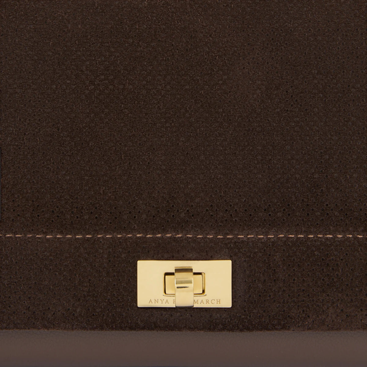 Anya Hindmarch Mortimet Crossbody in Perforation in Truffle
