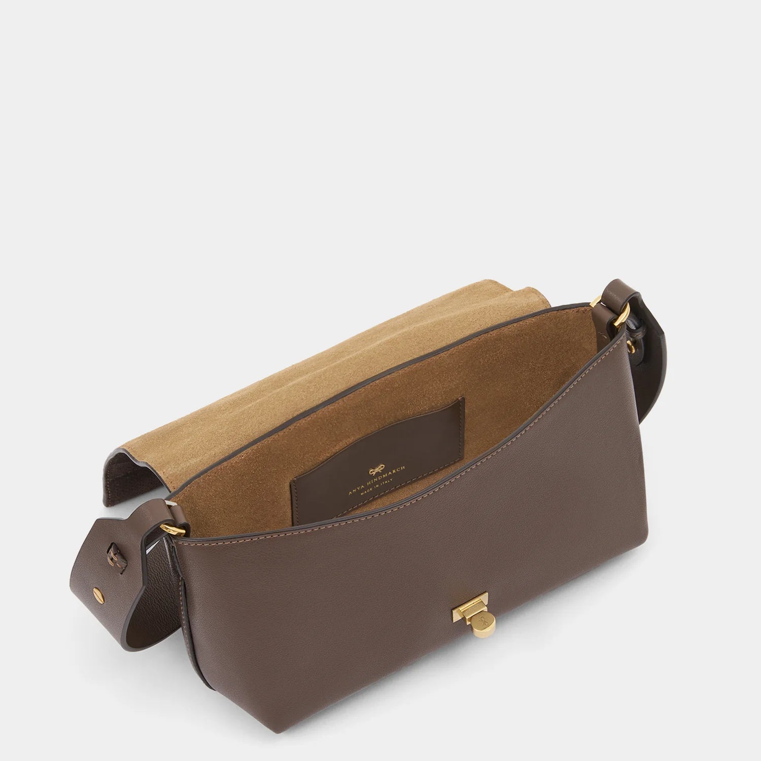 Anya Hindmarch Mortimet Crossbody in Perforation in Truffle