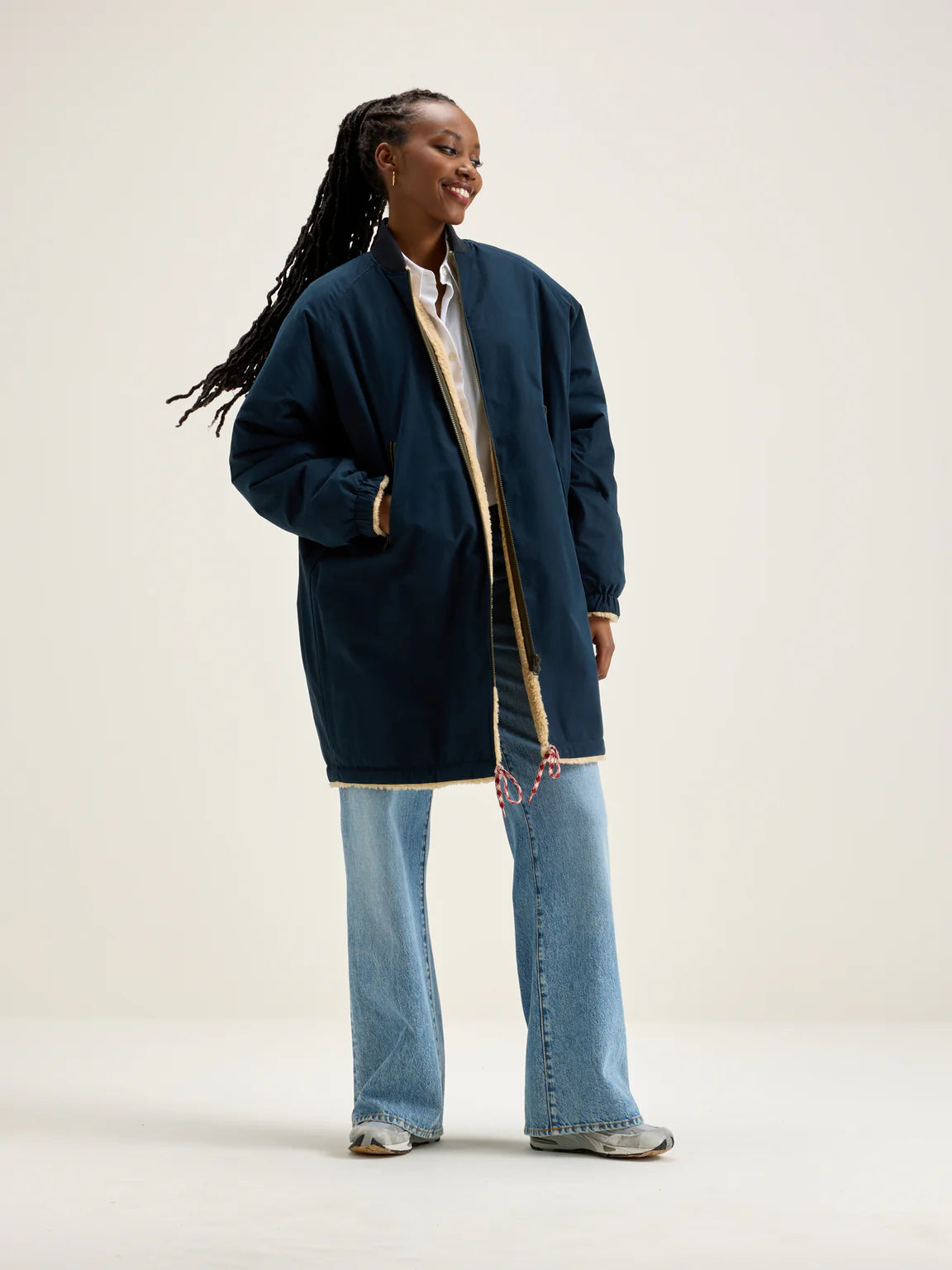 BR Helse Reversible Coat in Navy