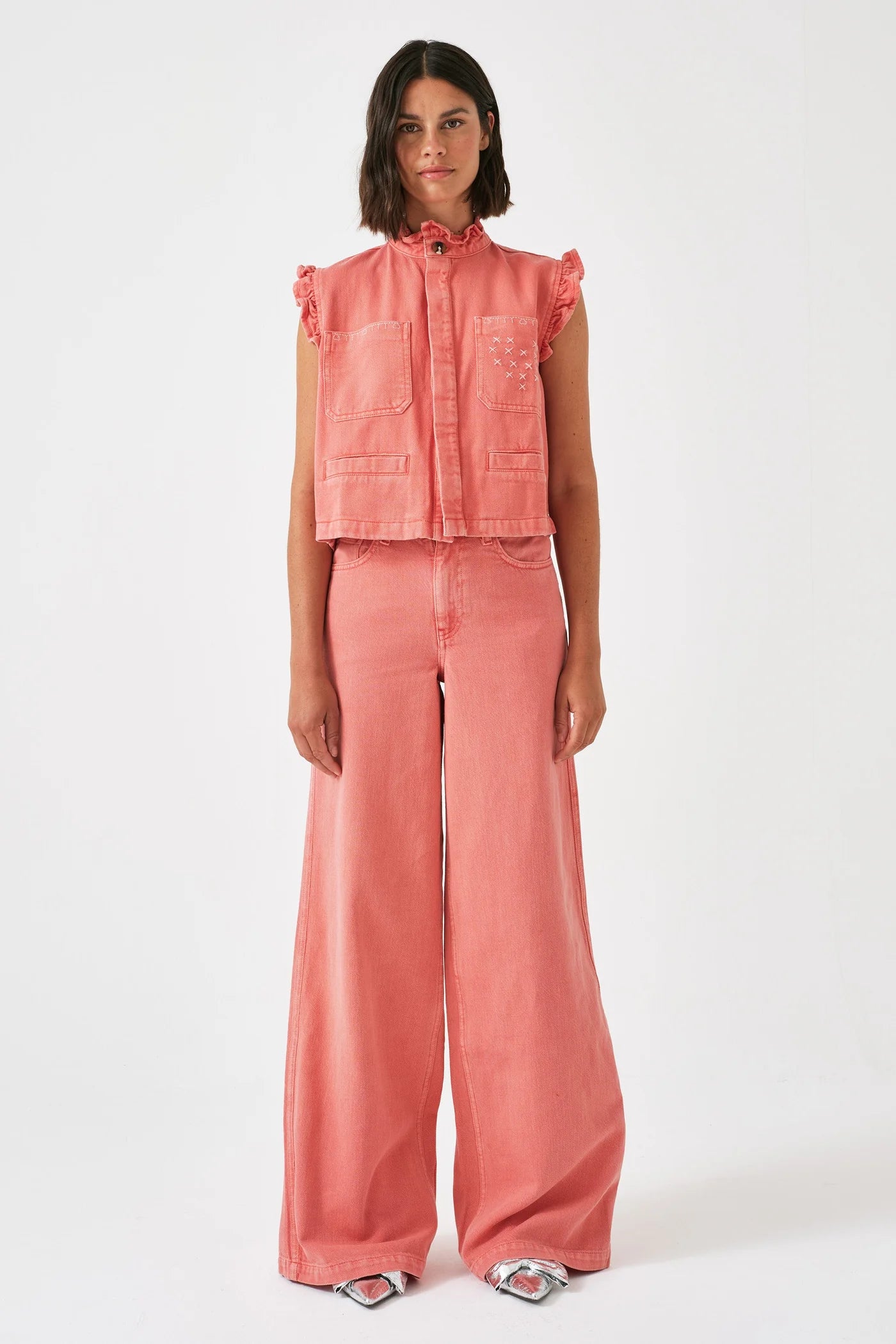 S&M Dear Pablo Waistcoat in Mineral Red