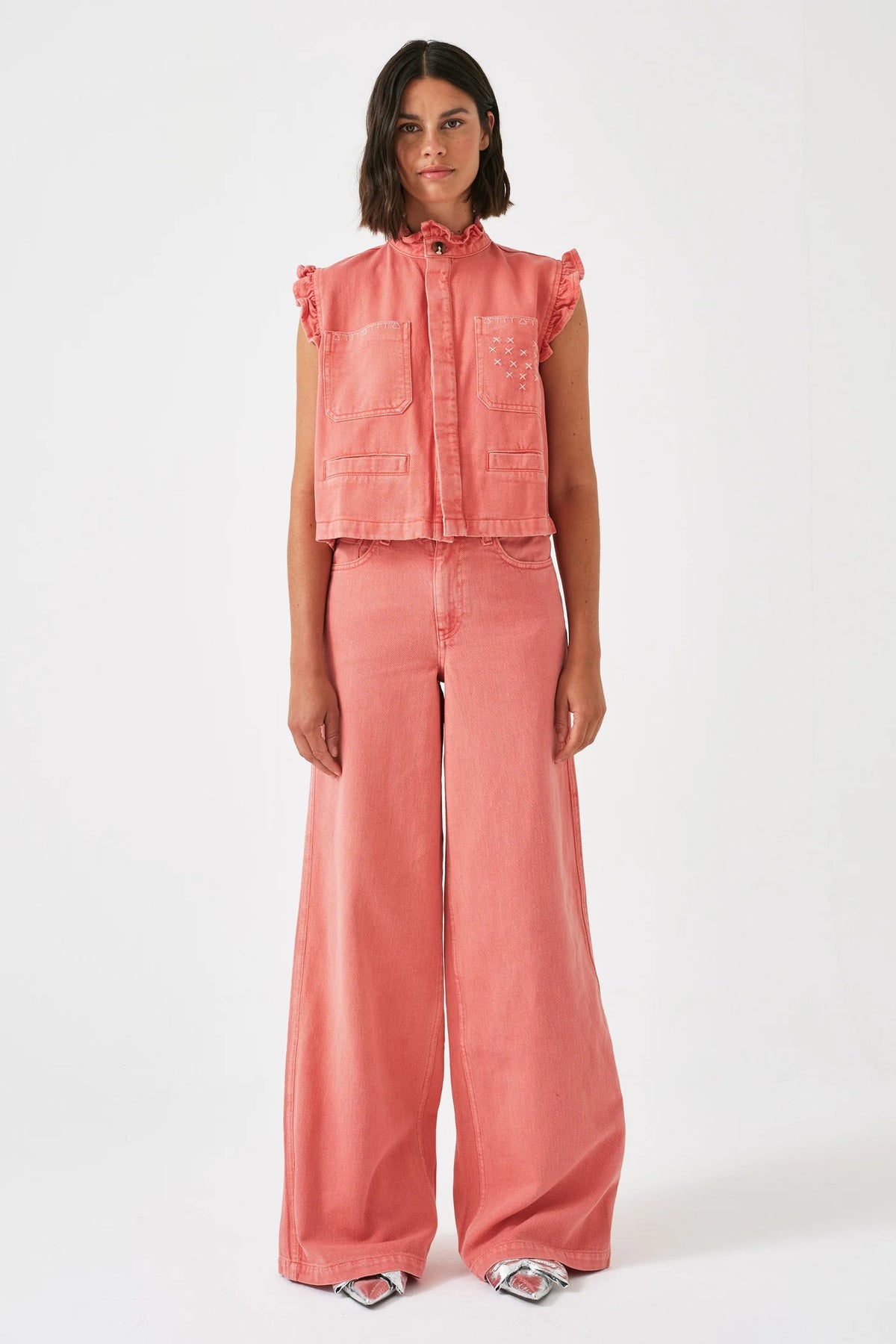 S&M Dear Pablo Waistcoat in Mineral Red