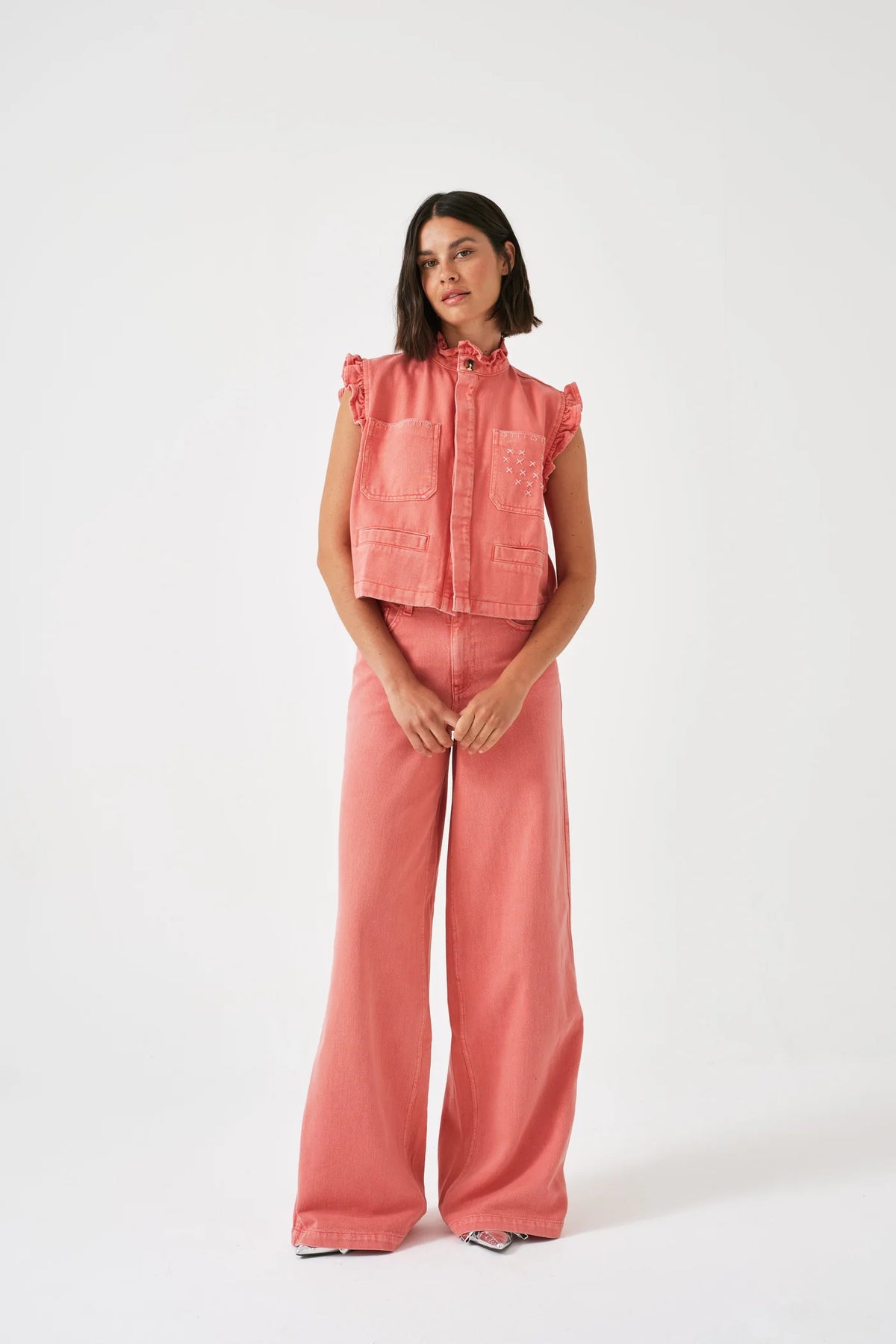 S&M Dear Pablo Waistcoat in Mineral Red