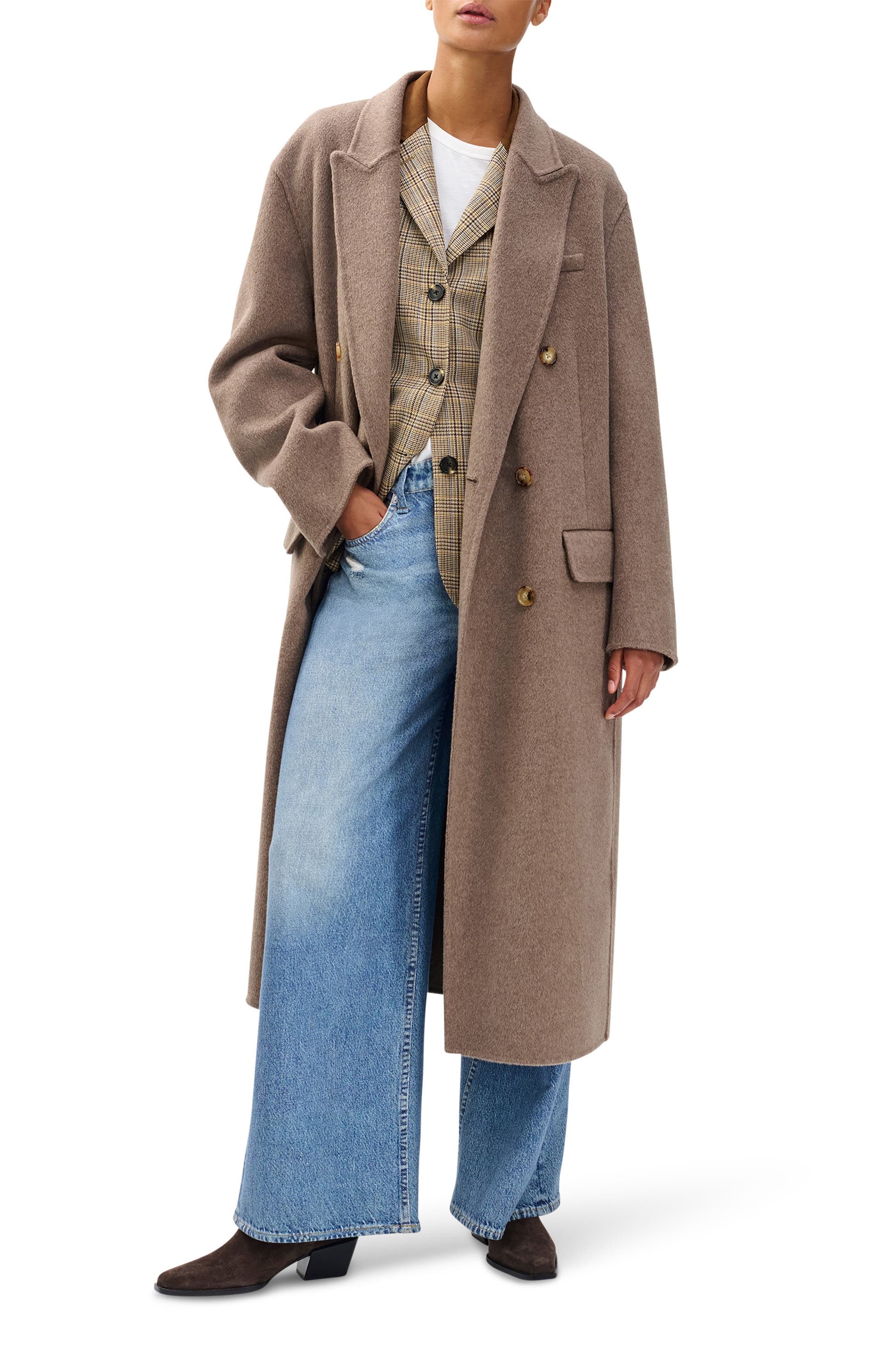Rag & Bone Vasso Wool Coat in Taupe