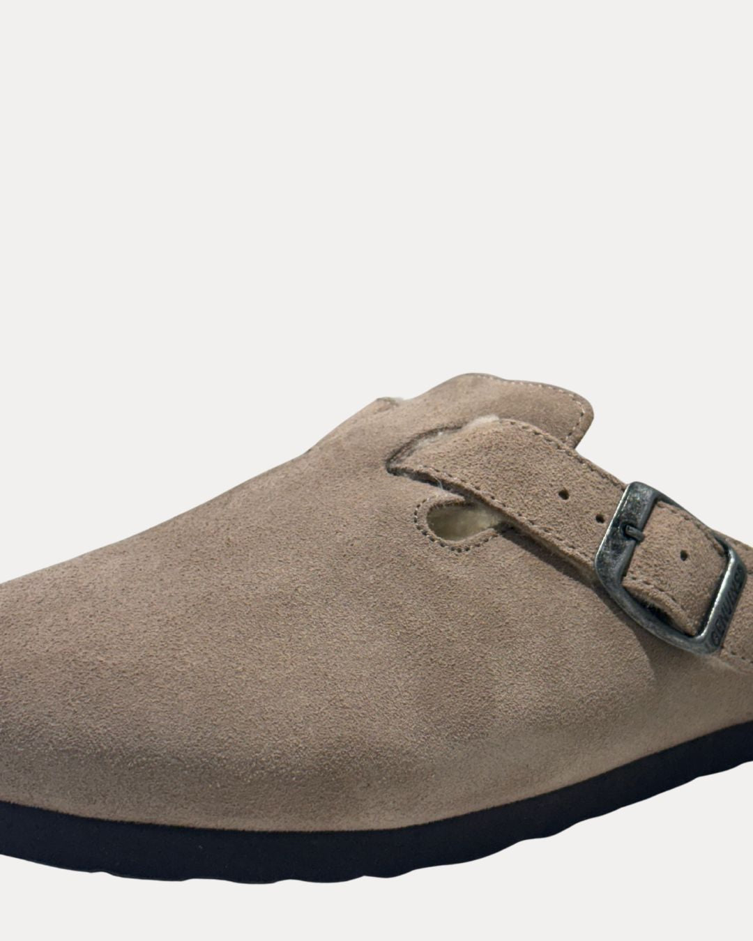 Genuins Riva Velour Clog in Taupe