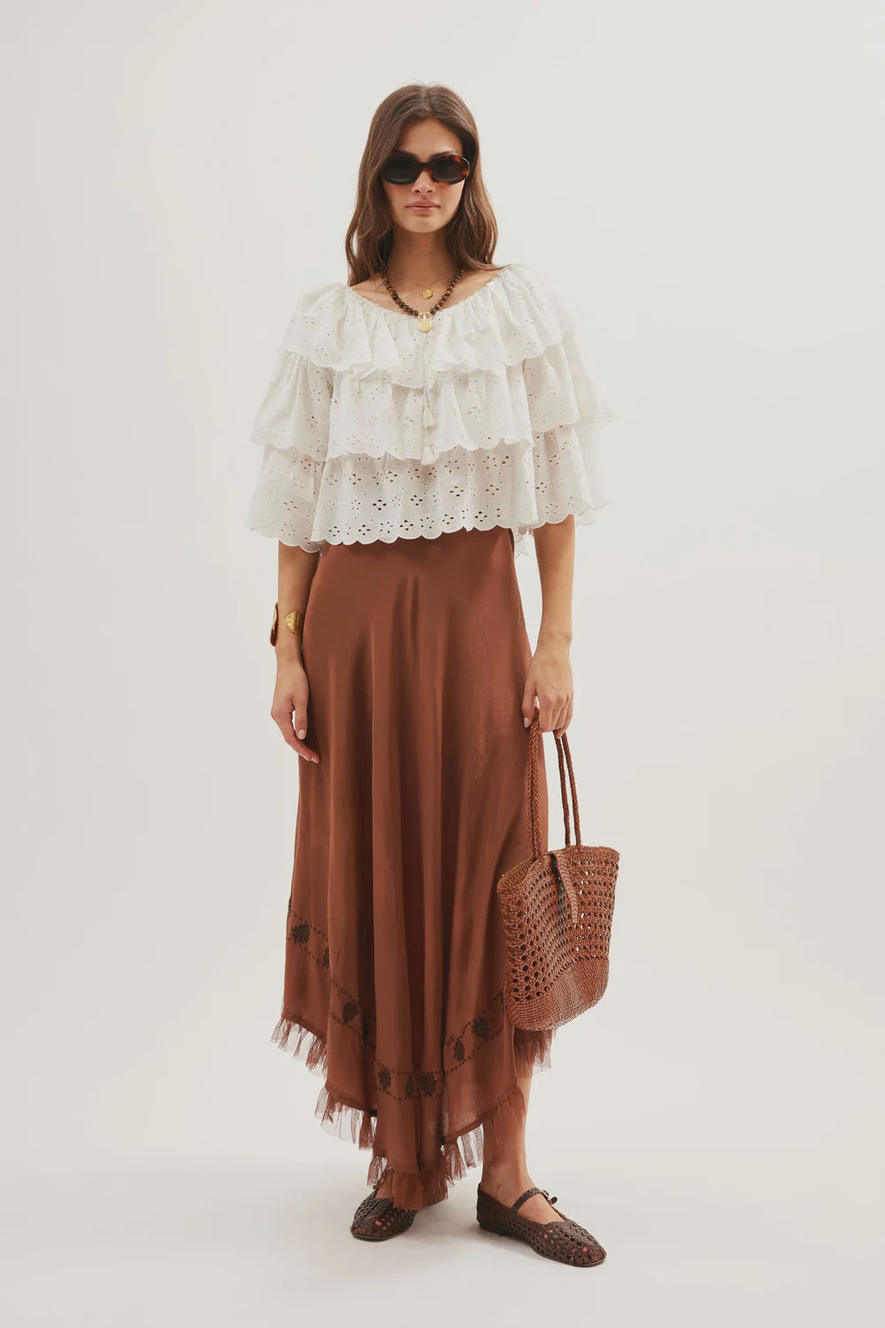 RIXO Rudy Skirt in Bronze