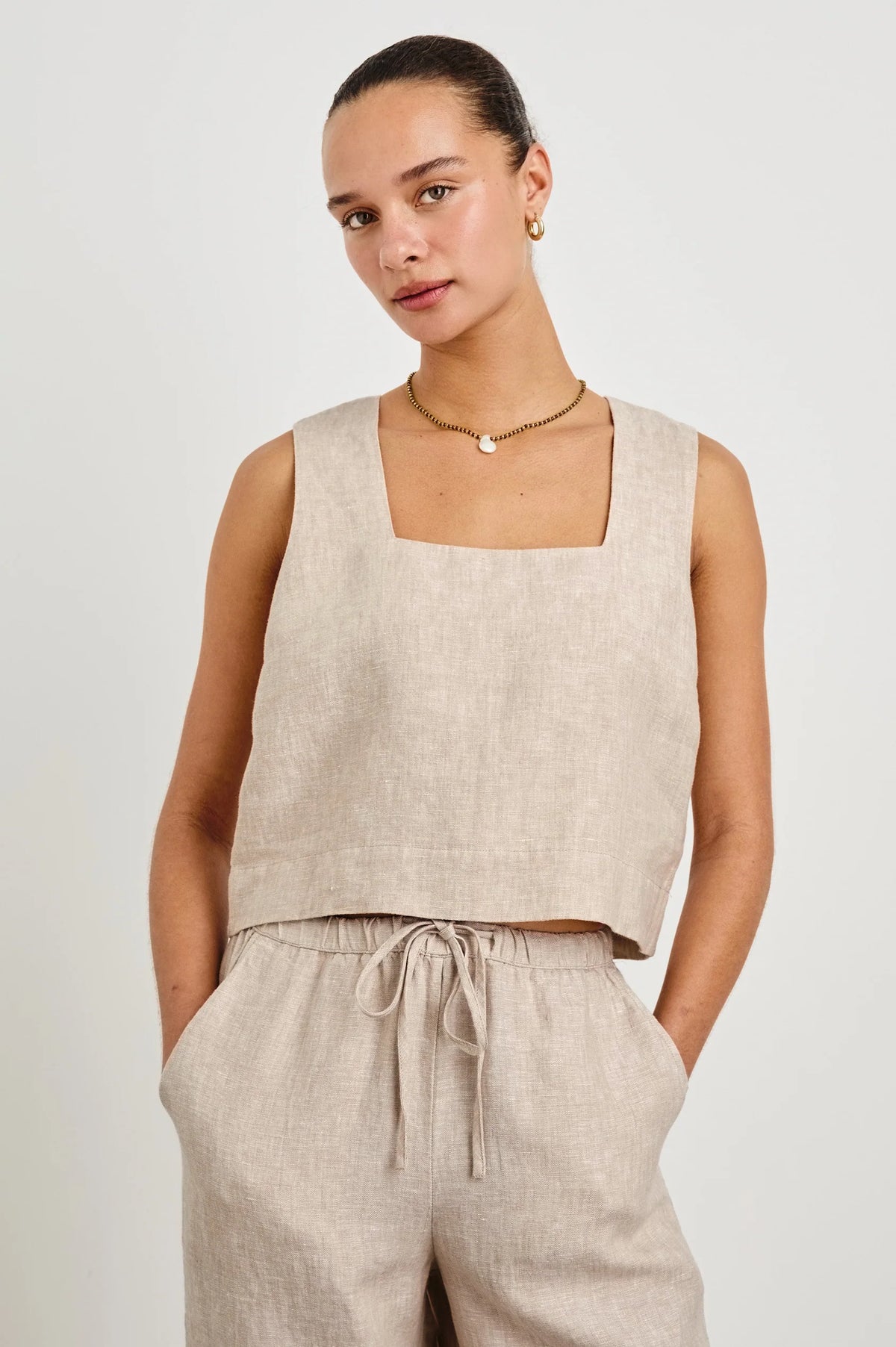 RAILS Akira Top in Heathered Flax