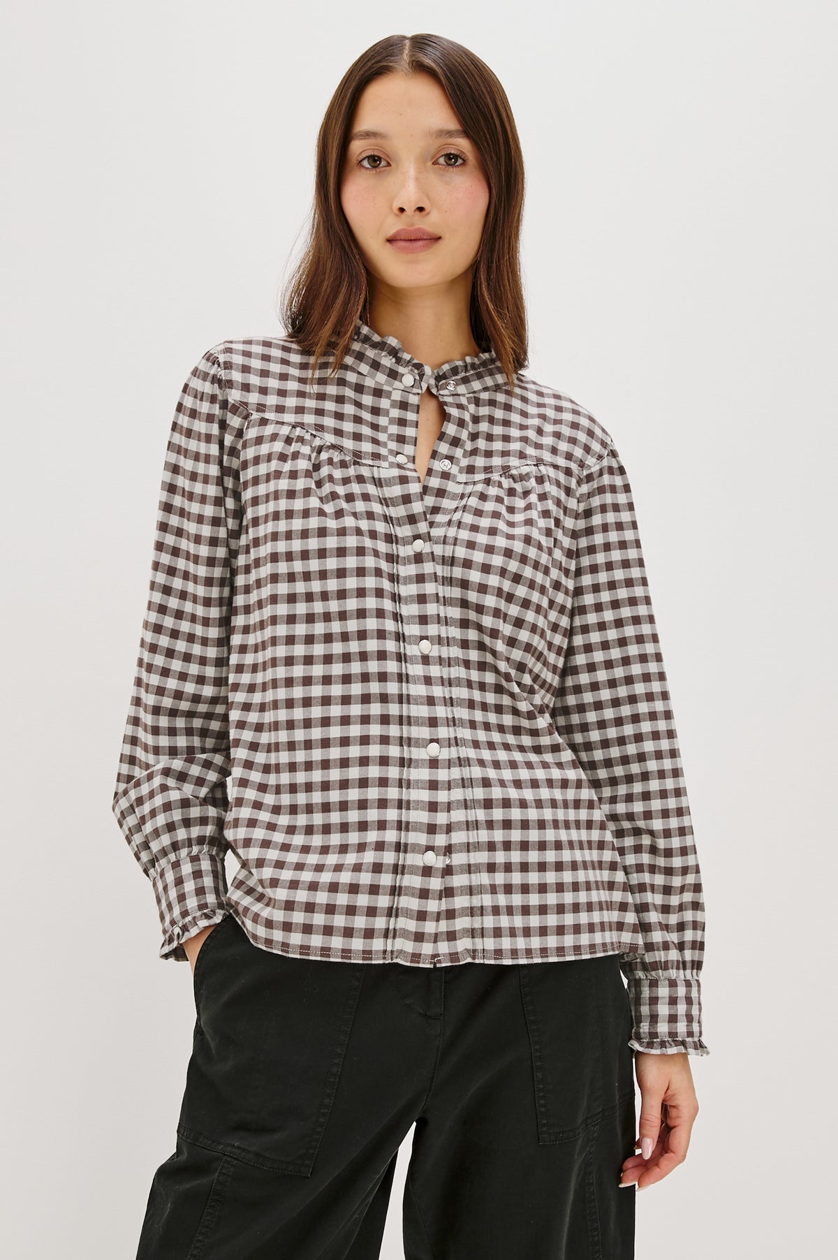 RAILS Alanna Checked Shirt in Chocolate Chip