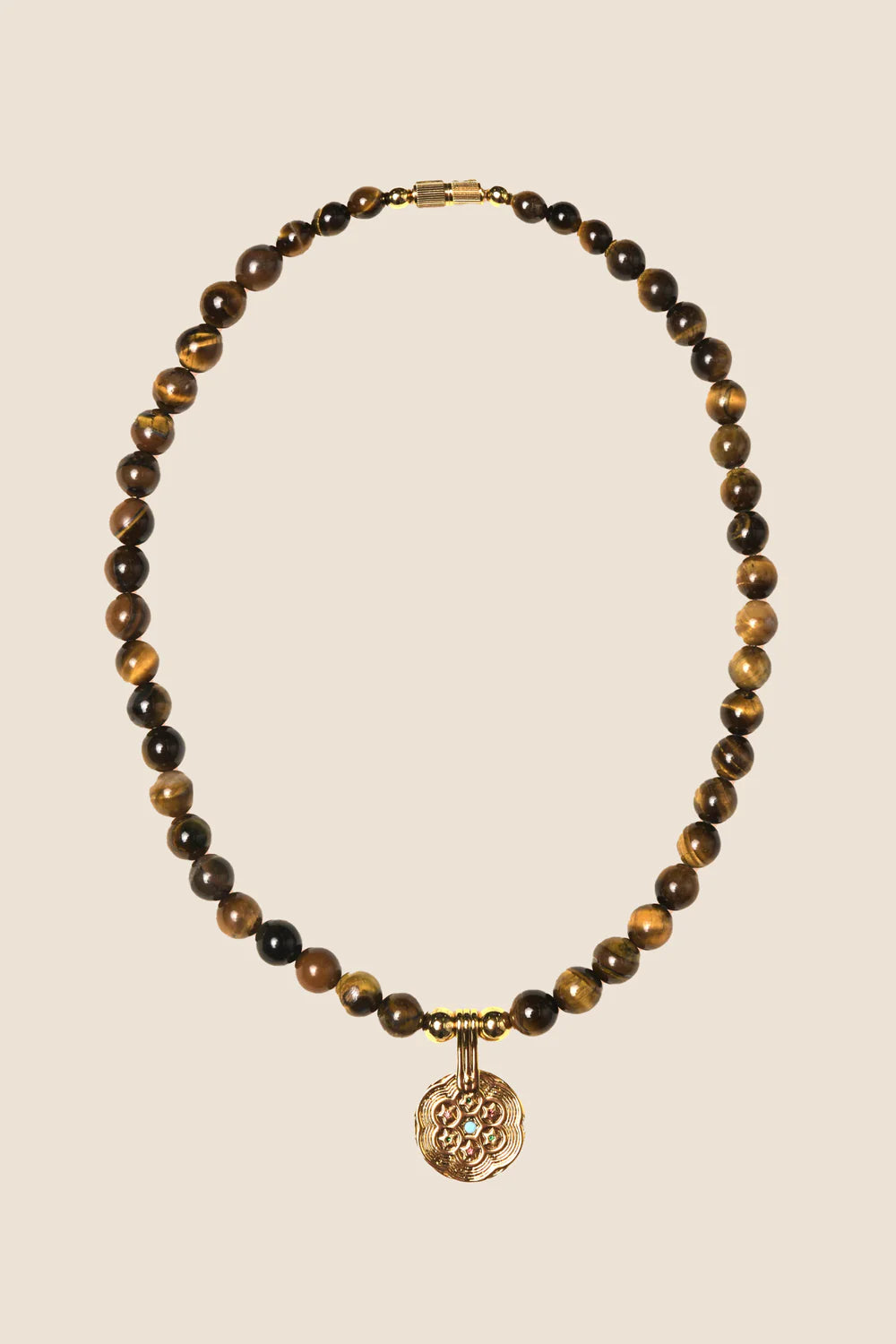 RIXO Ischia Necklace in Brown