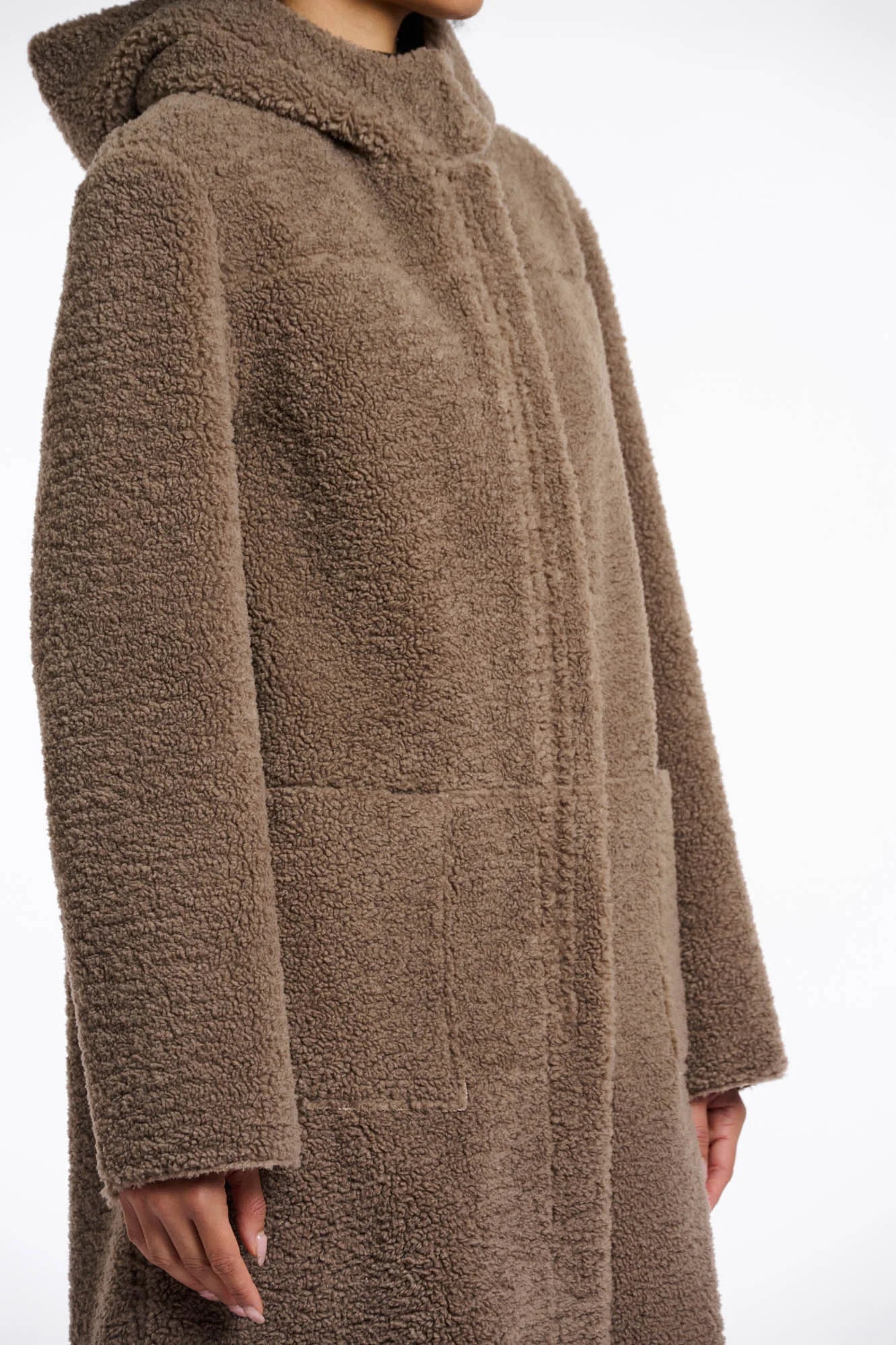 Rino & Pelle Alina Reversible Hooded Coat in Toffee
