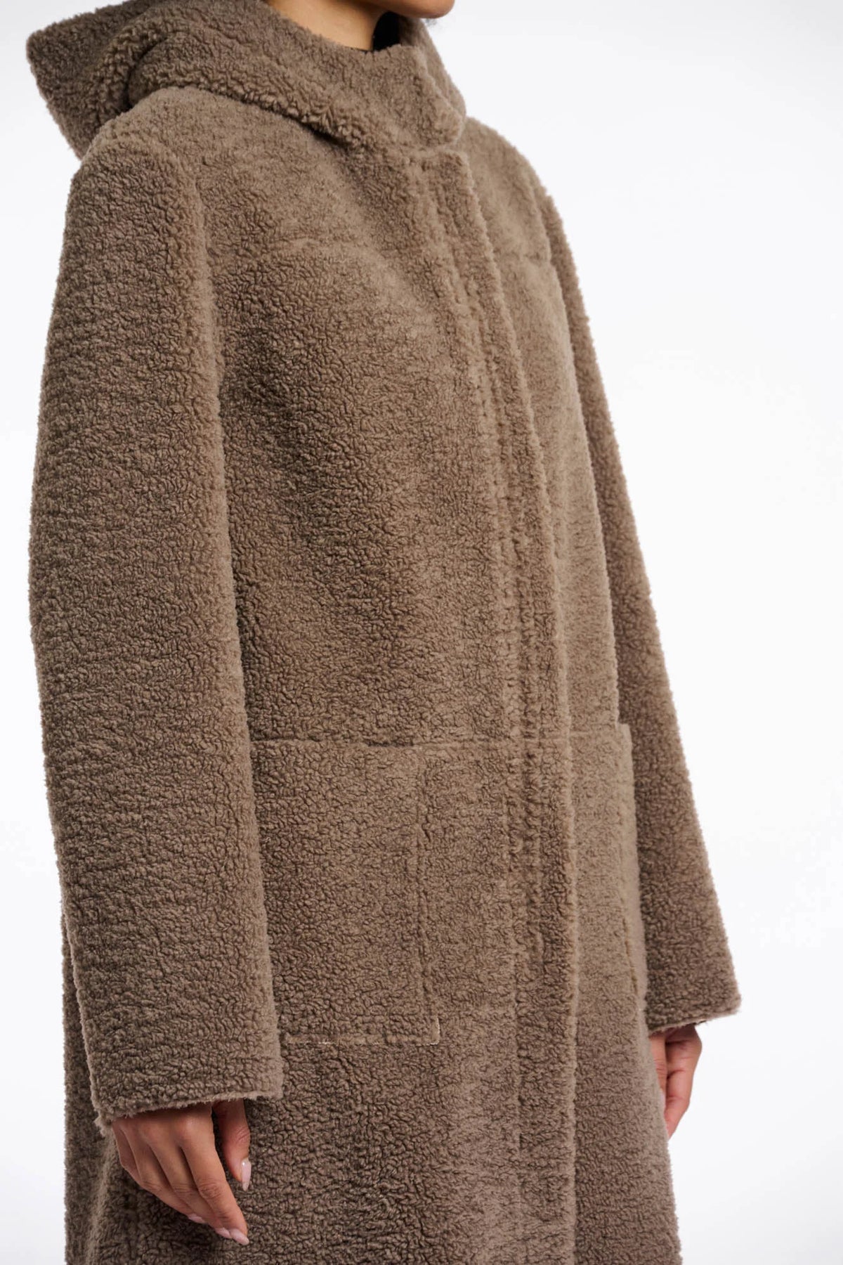 Rino & Pelle Alina Reversible Hooded Coat in Toffee