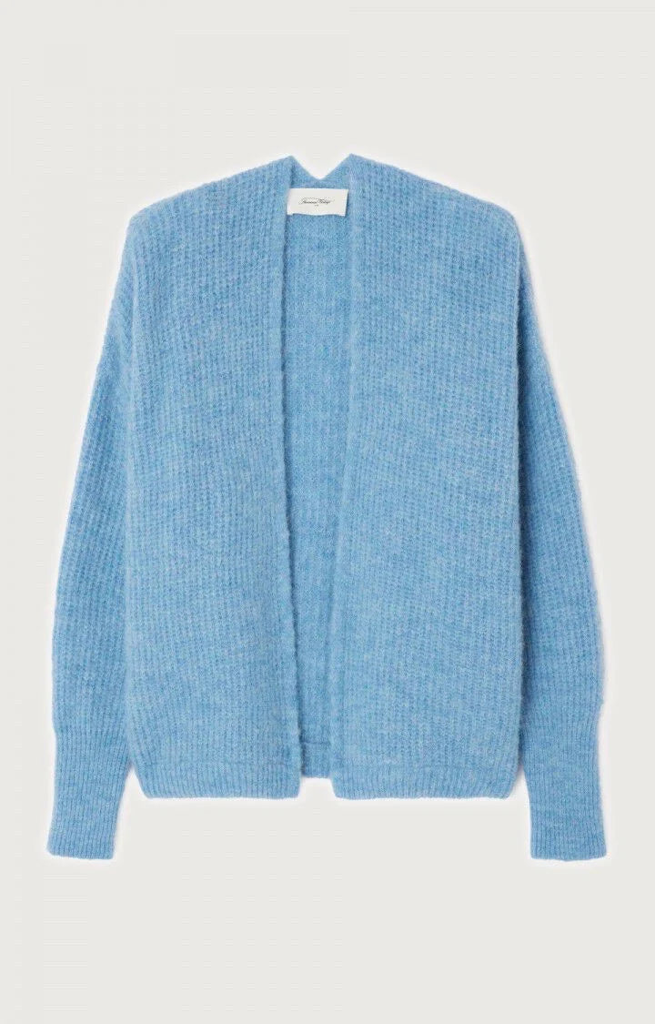 American Vintage East 19 Open Cardi in Celeste Chine
