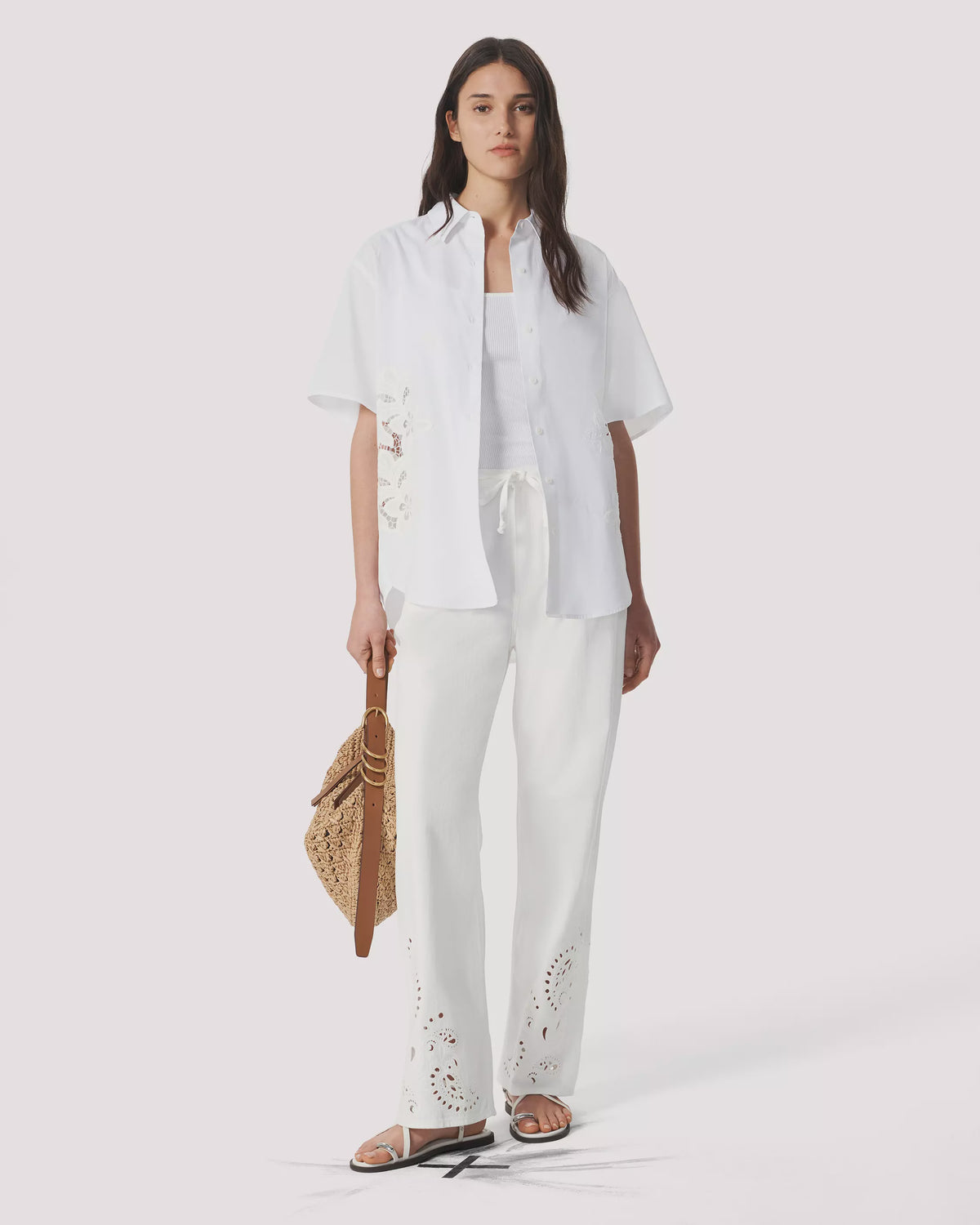 Rag & Bone Amy Lace Shirt in White