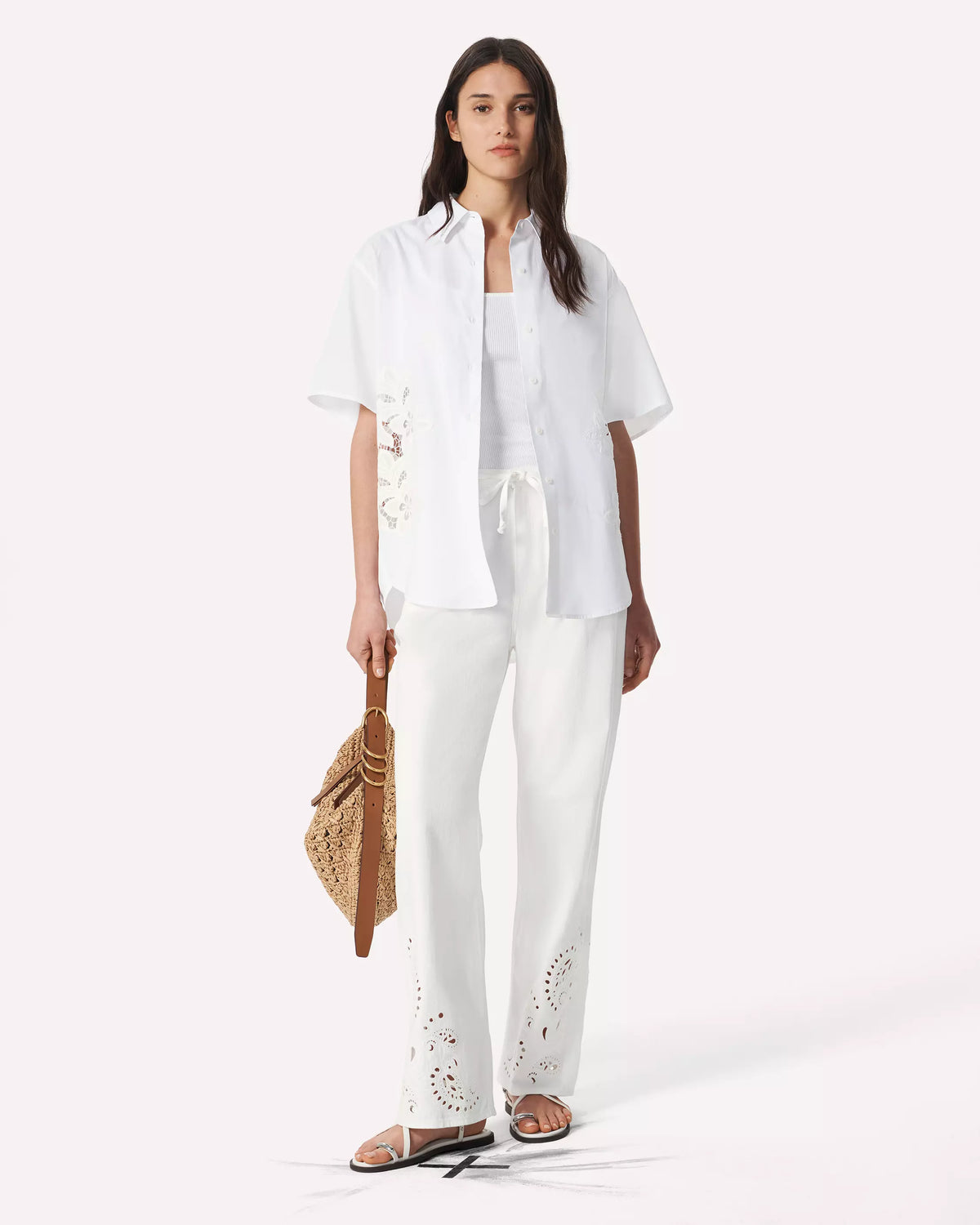 Rag & Bone Amy Lace Shirt in White
