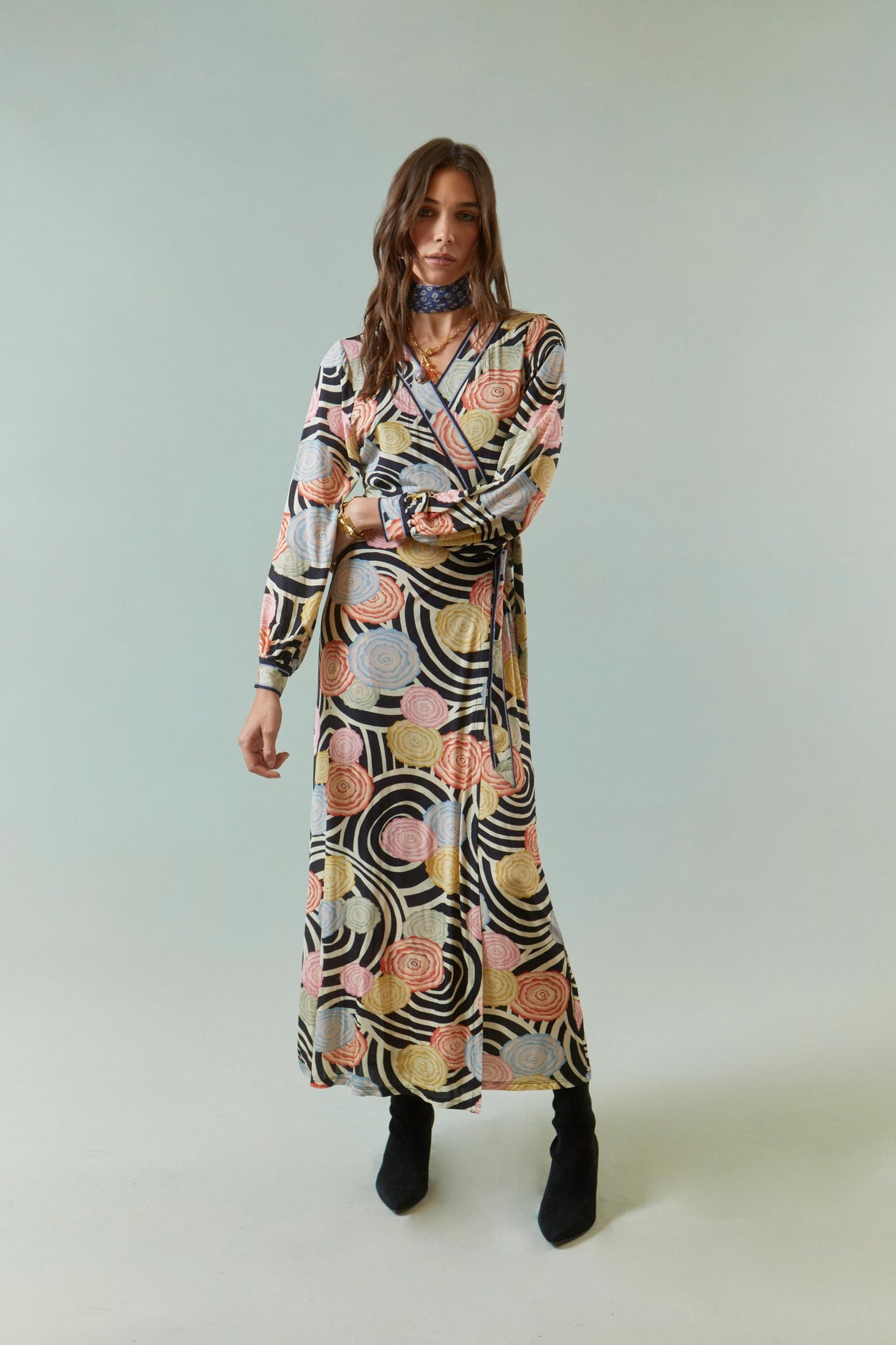 RIXO Annore Dress in Whirlpool Floral