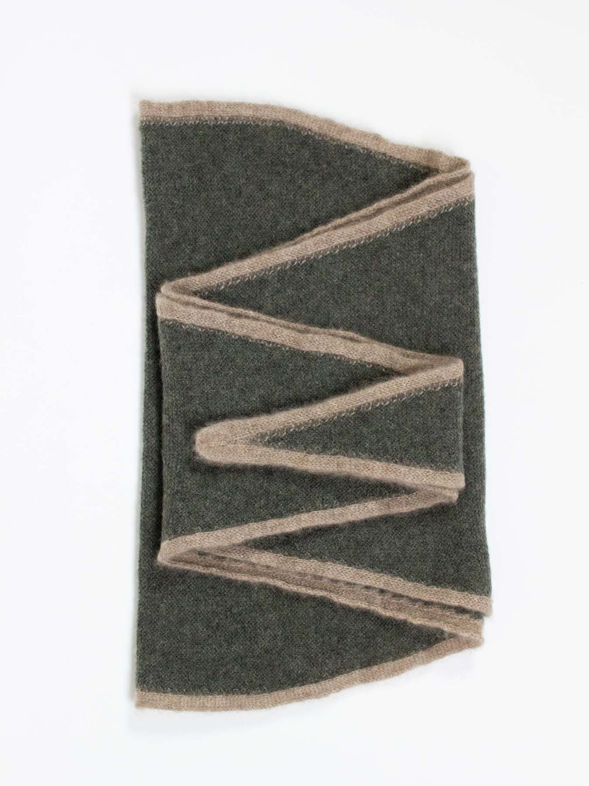Oats & Rice Austin Spindle Cashmere Neck Tie in Green