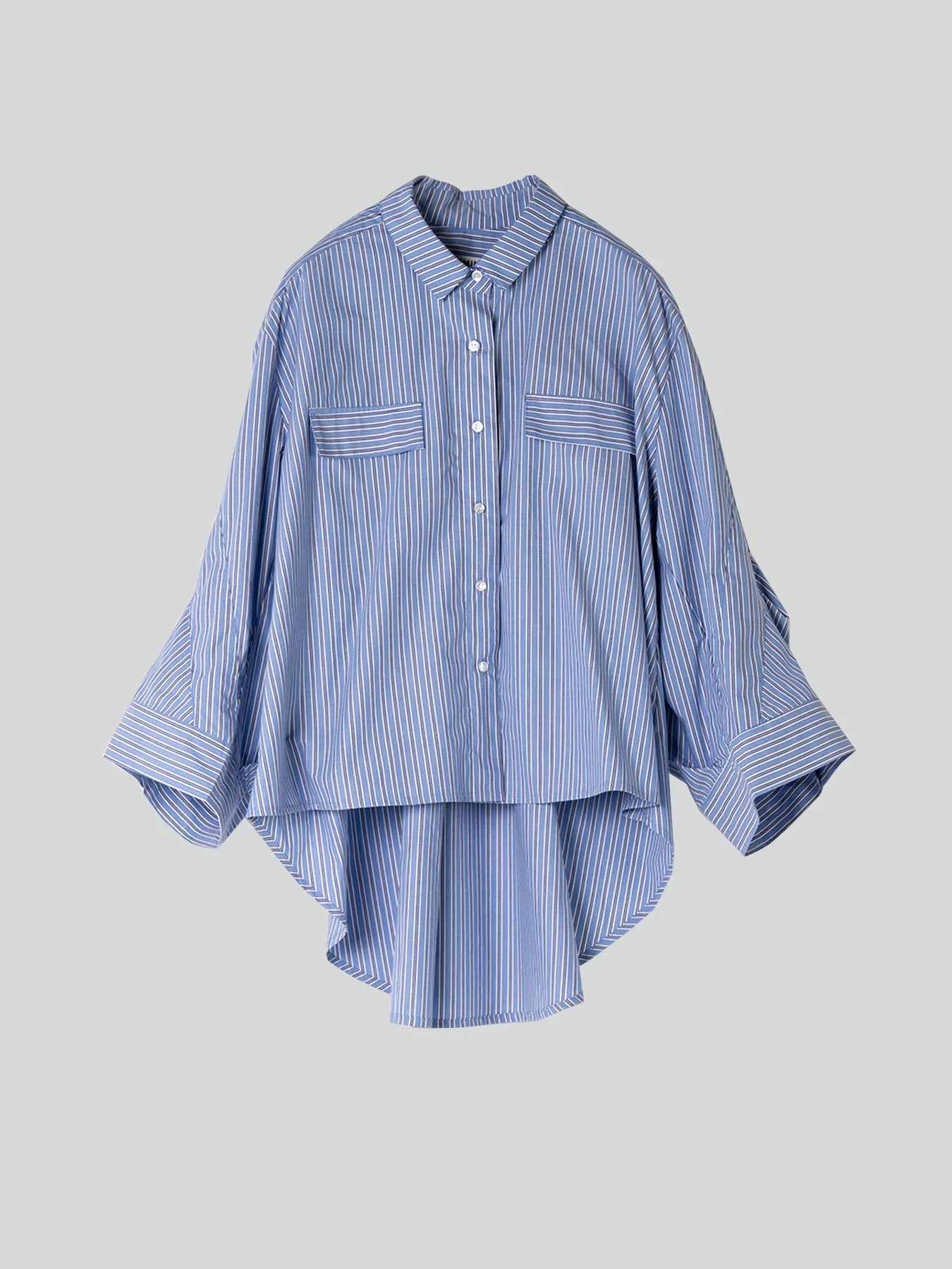Emin + Paul Pintuck Sleeve Shirt in Stripe