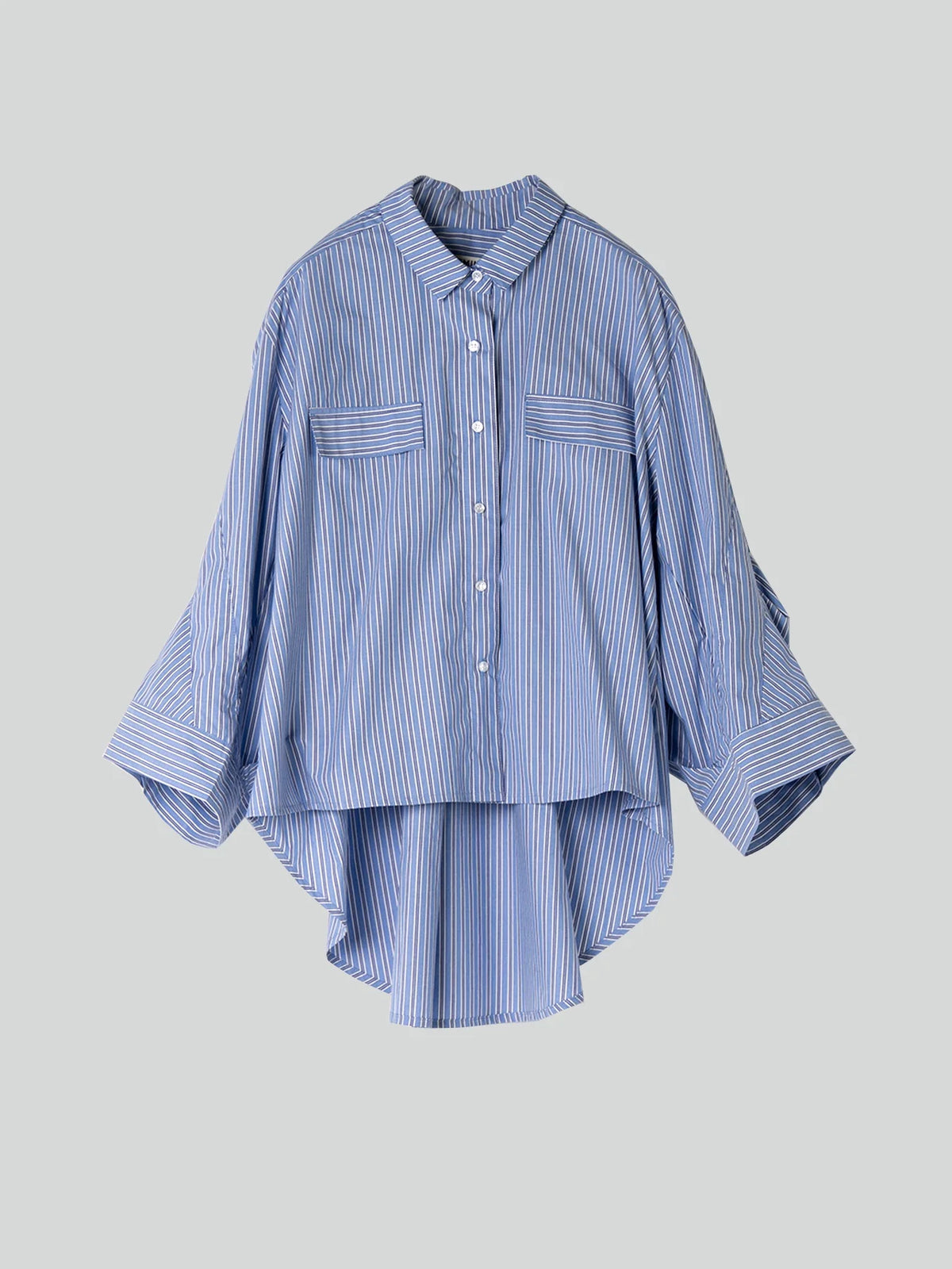 Emin + Paul Pintuck Sleeve Shirt in Stripe