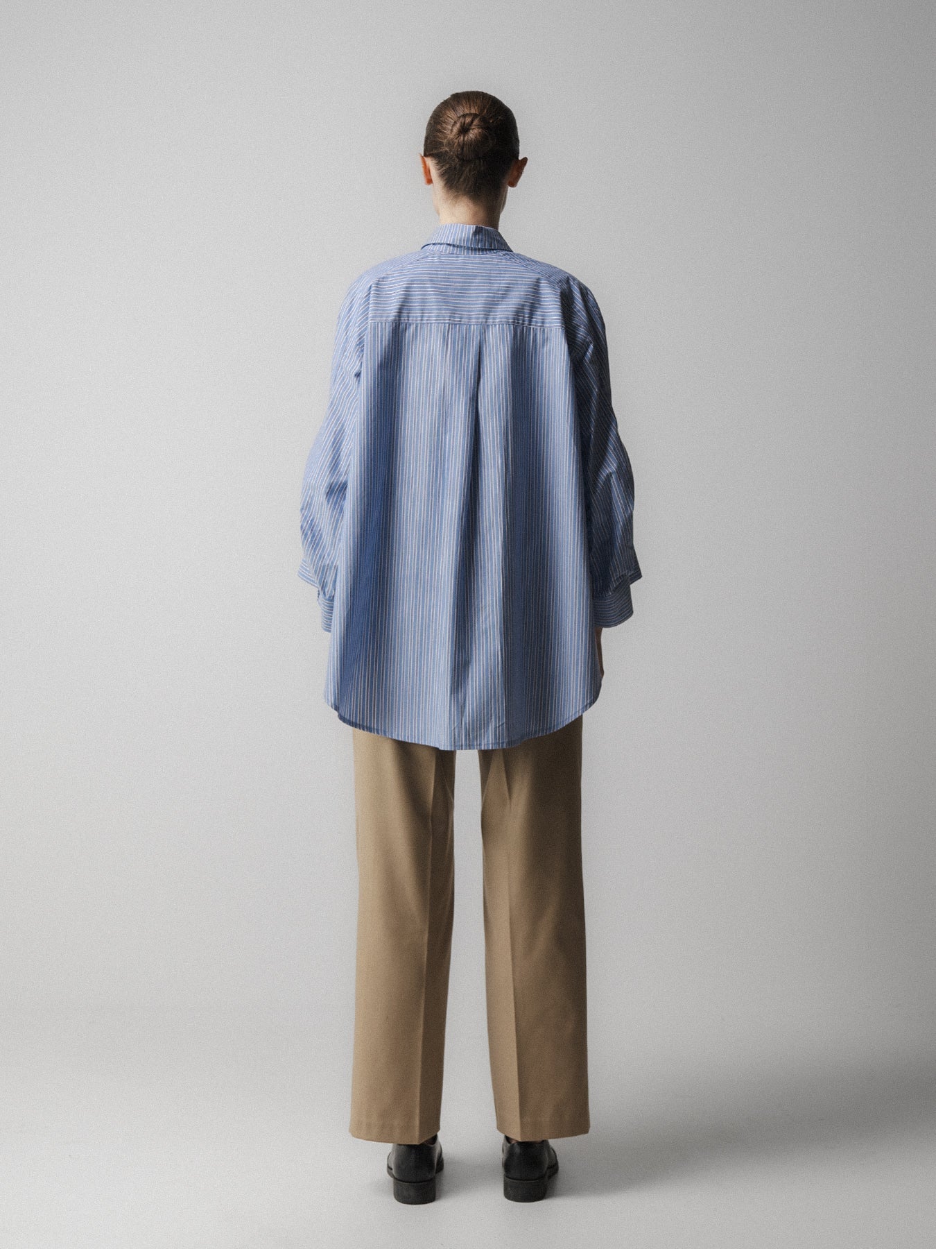 Emin + Paul Pintuck Sleeve Shirt in Stripe