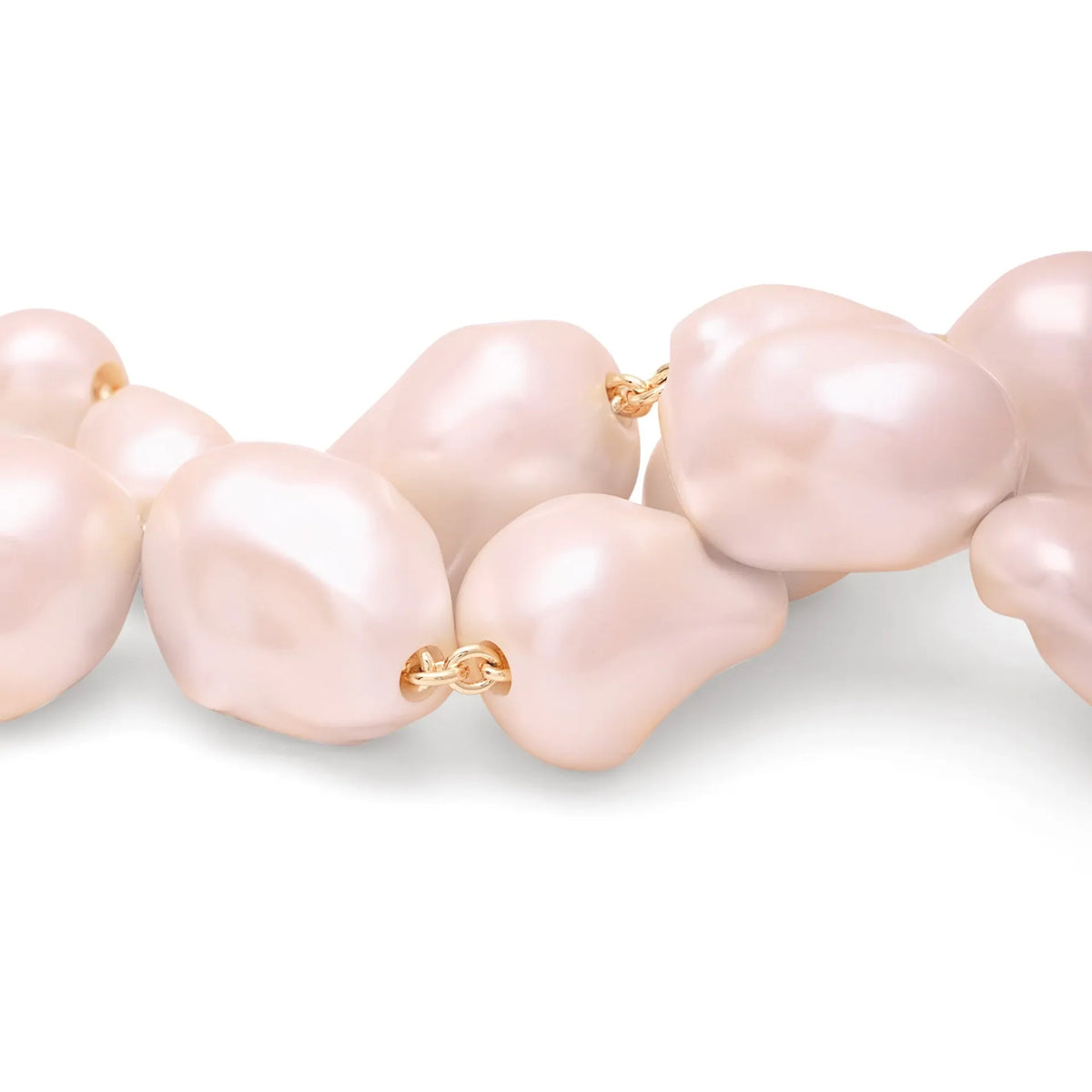Vanessa Baroni Big Organic Pearl Necklace in Apricot