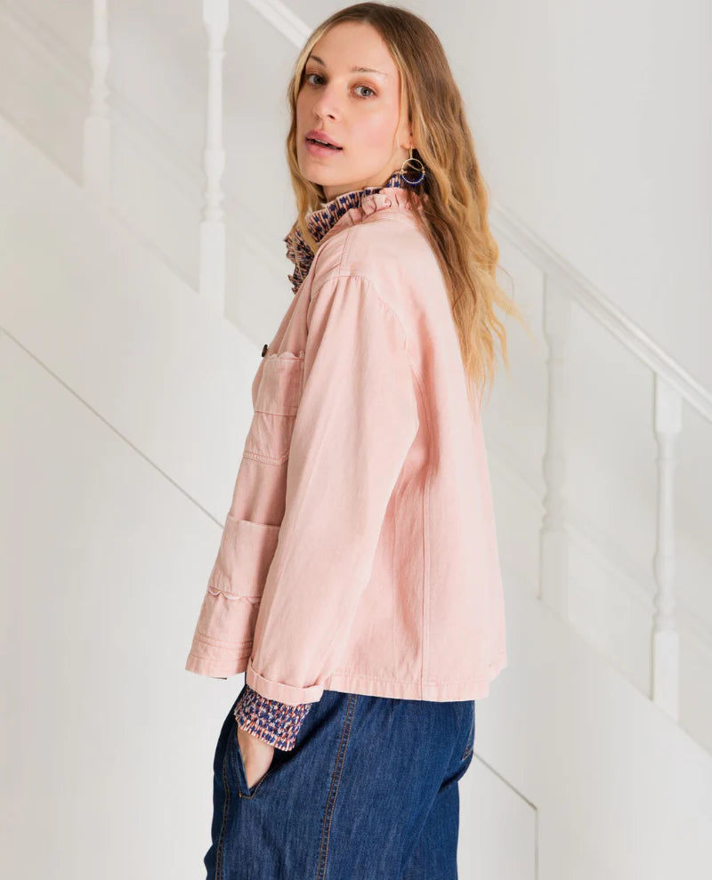 BONTE Elliott Denim Jacket in Chalk, Pink