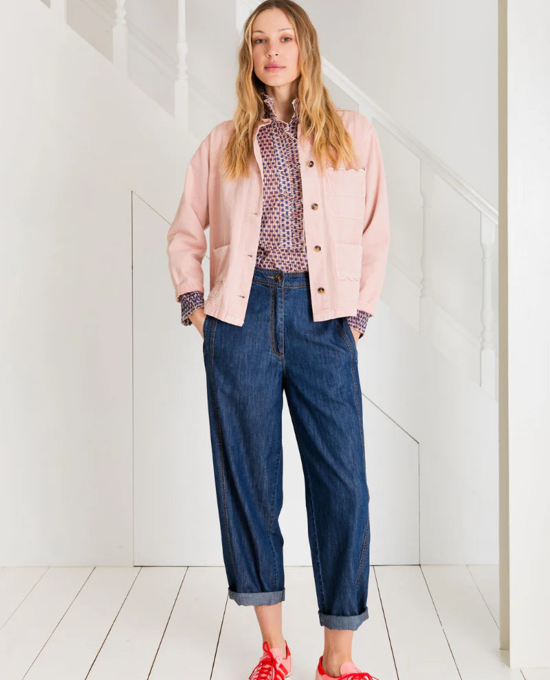 BONTE Elliott Denim Jacket in Chalk, Pink