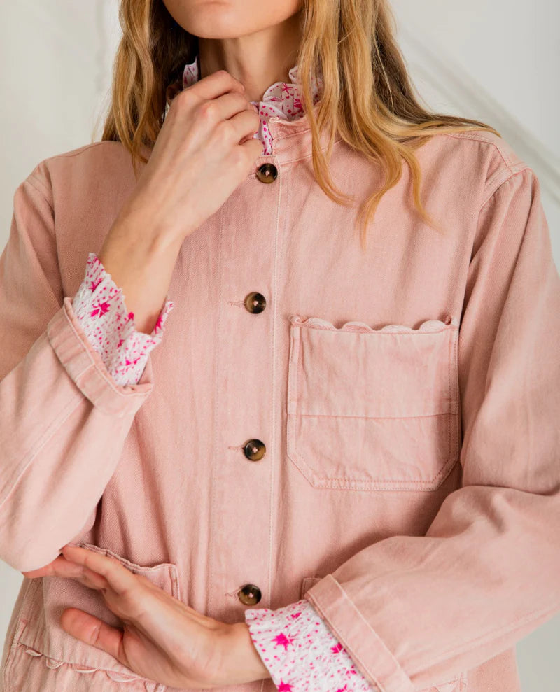 BONTE Elliott Denim Jacket in Chalk, Pink