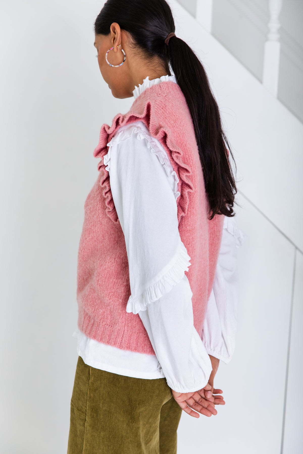 Bonte Claude Vest in Rose