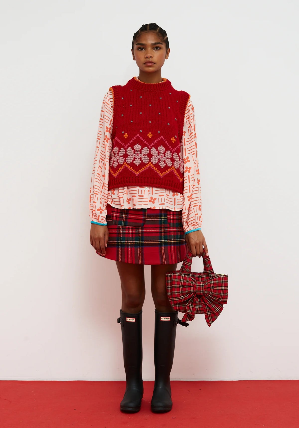 Dr. Bloom Jumpy Knit Vest in Red