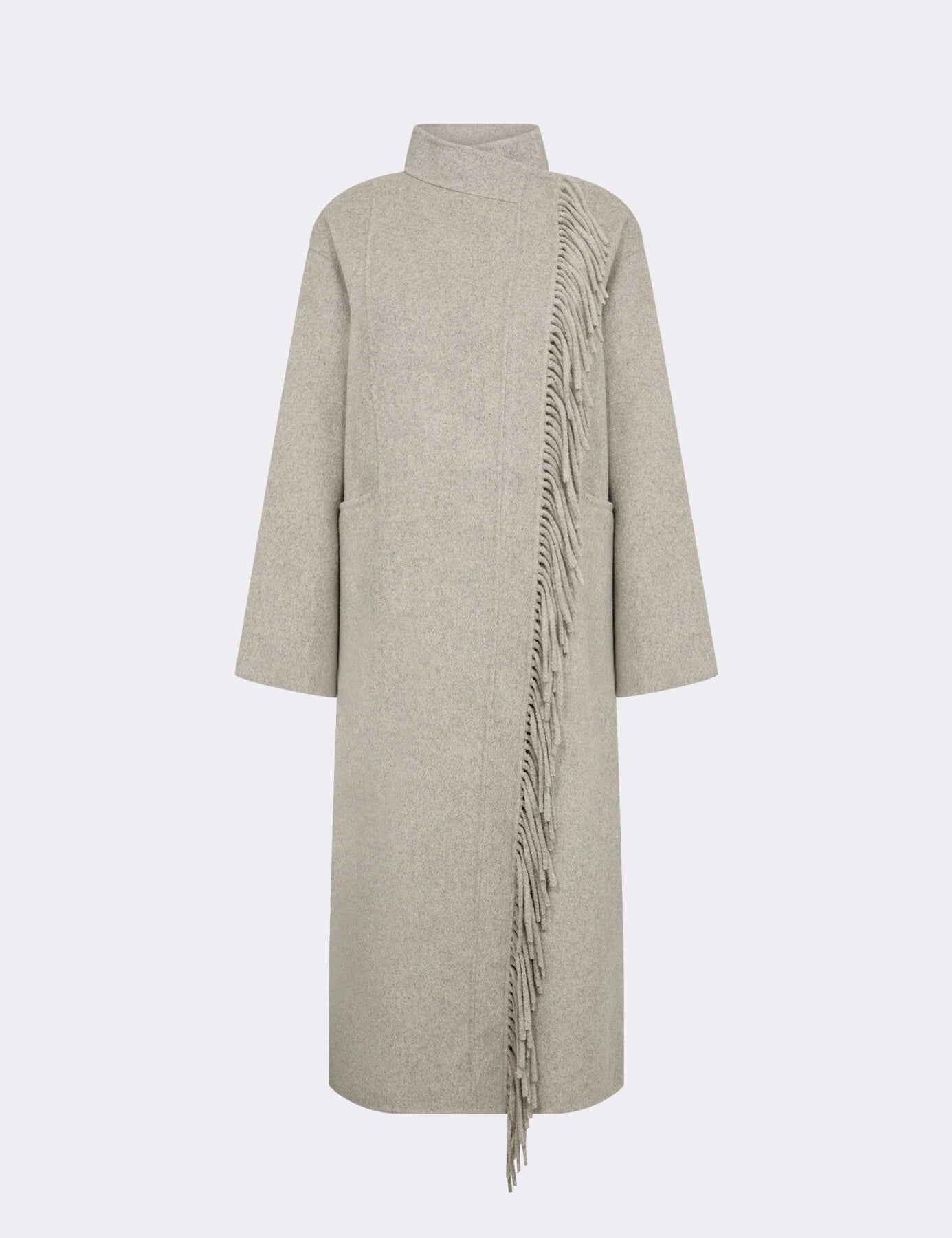 Levete Room Owa 35 Fringe Coat in Silver Grey