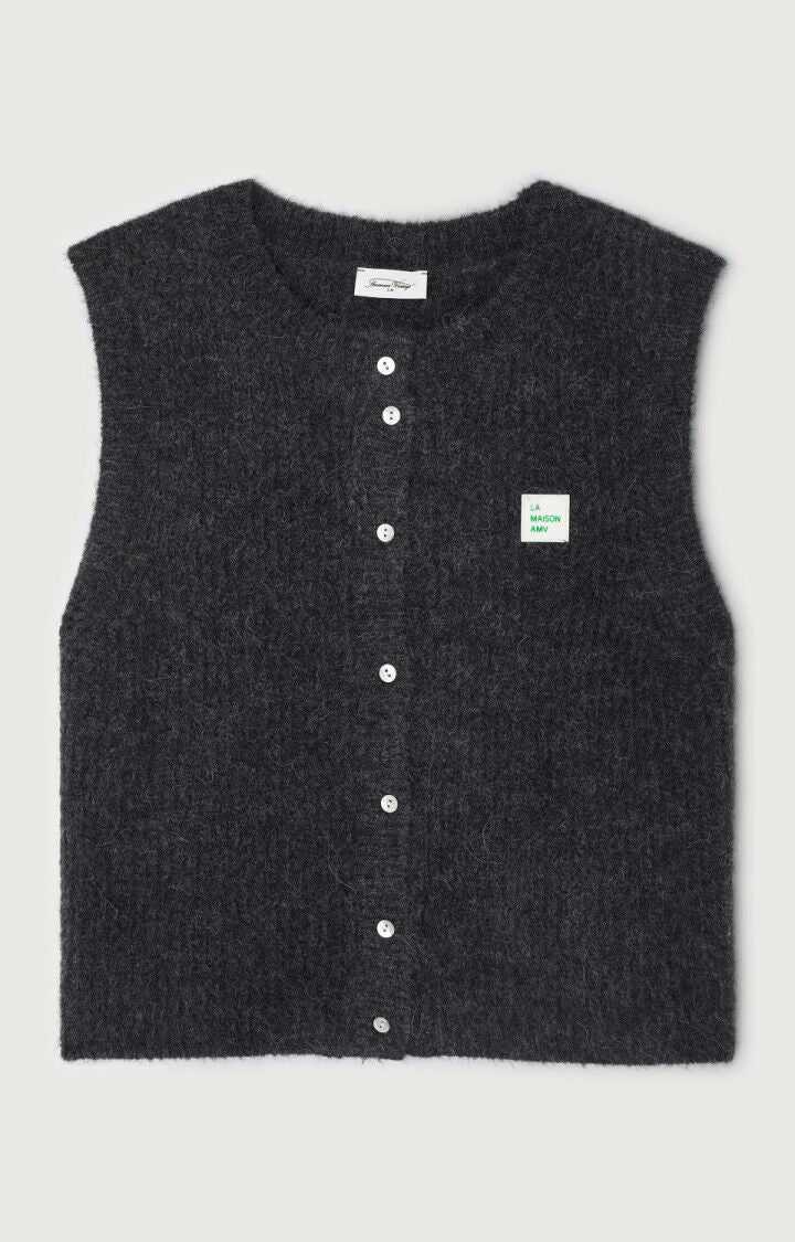 American Vintage East 19 SL Knit Vest in Charcoal