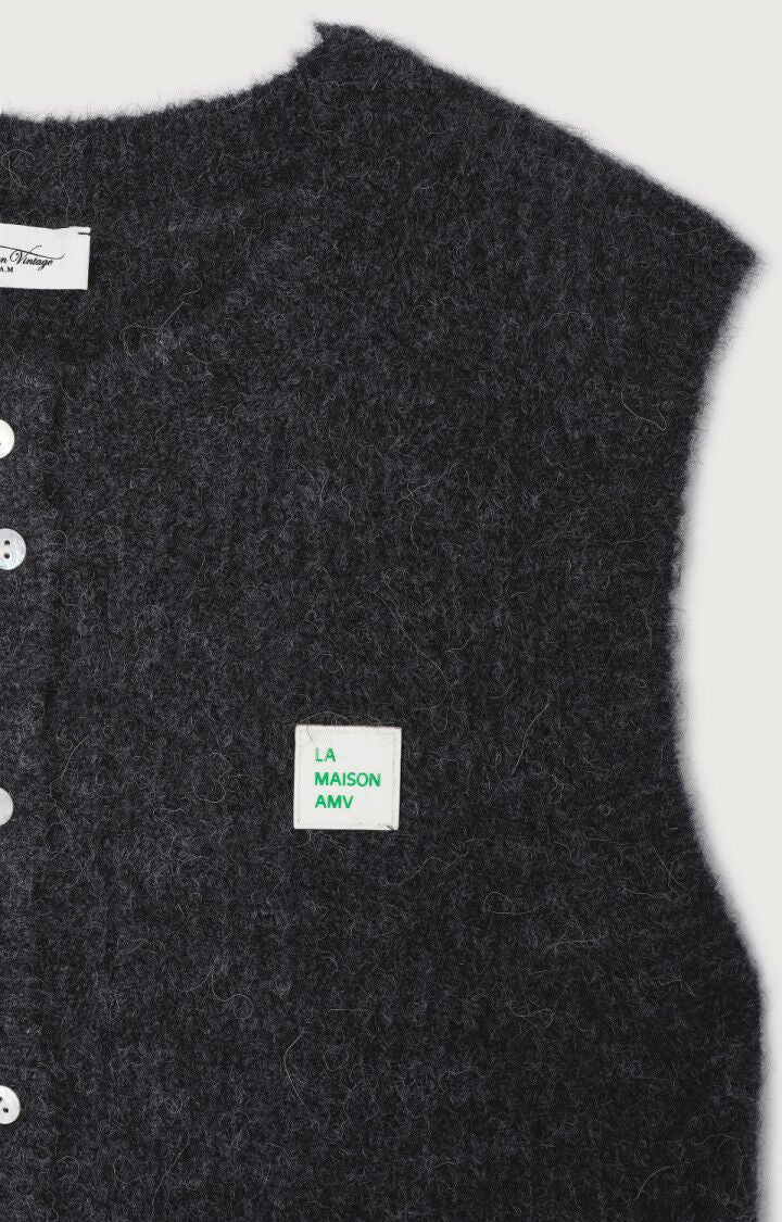 American Vintage East 19 SL Knit Vest in Charcoal