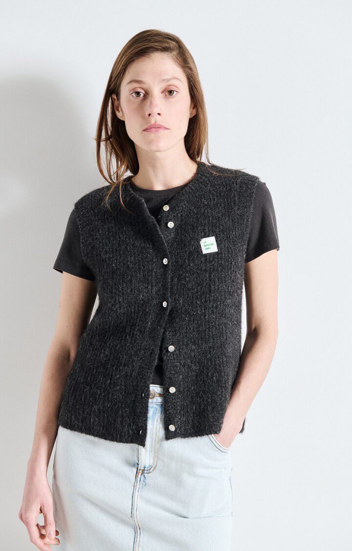 American Vintage East 19 SL Knit Vest in Charcoal