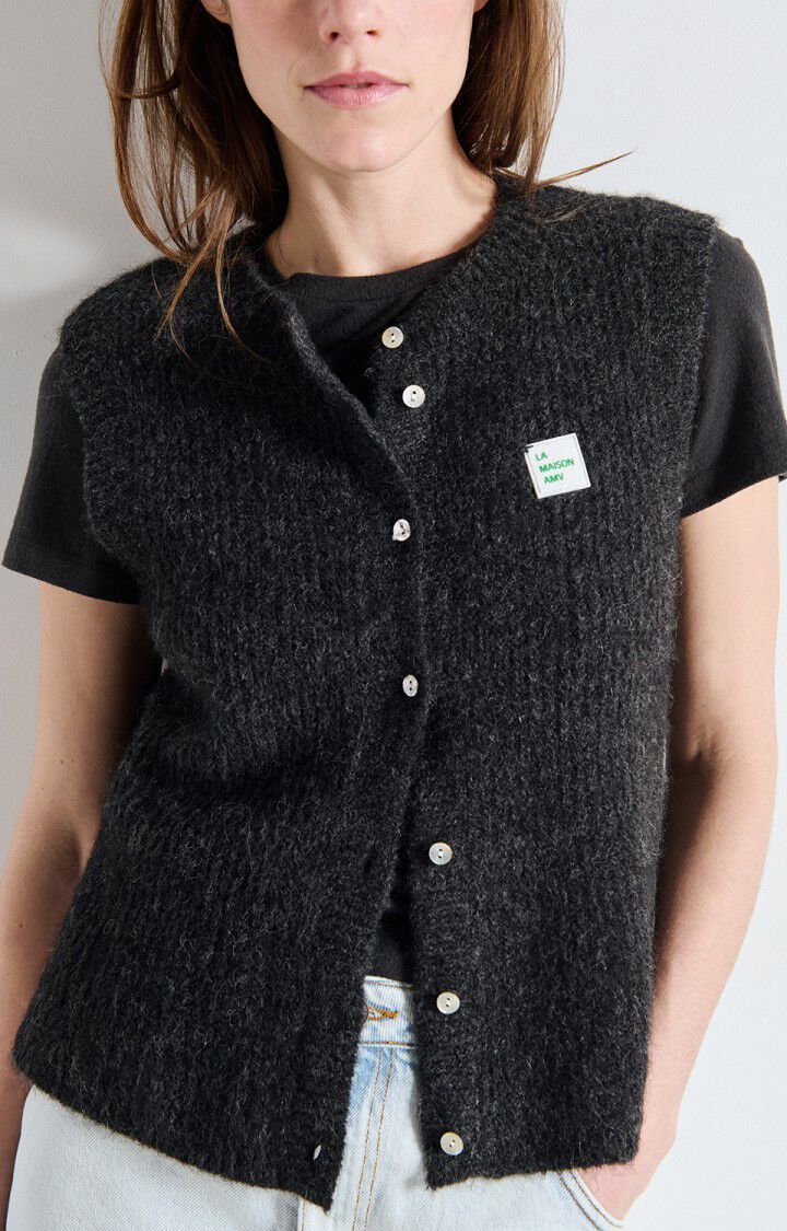 American Vintage East 19 SL Knit Vest in Charcoal