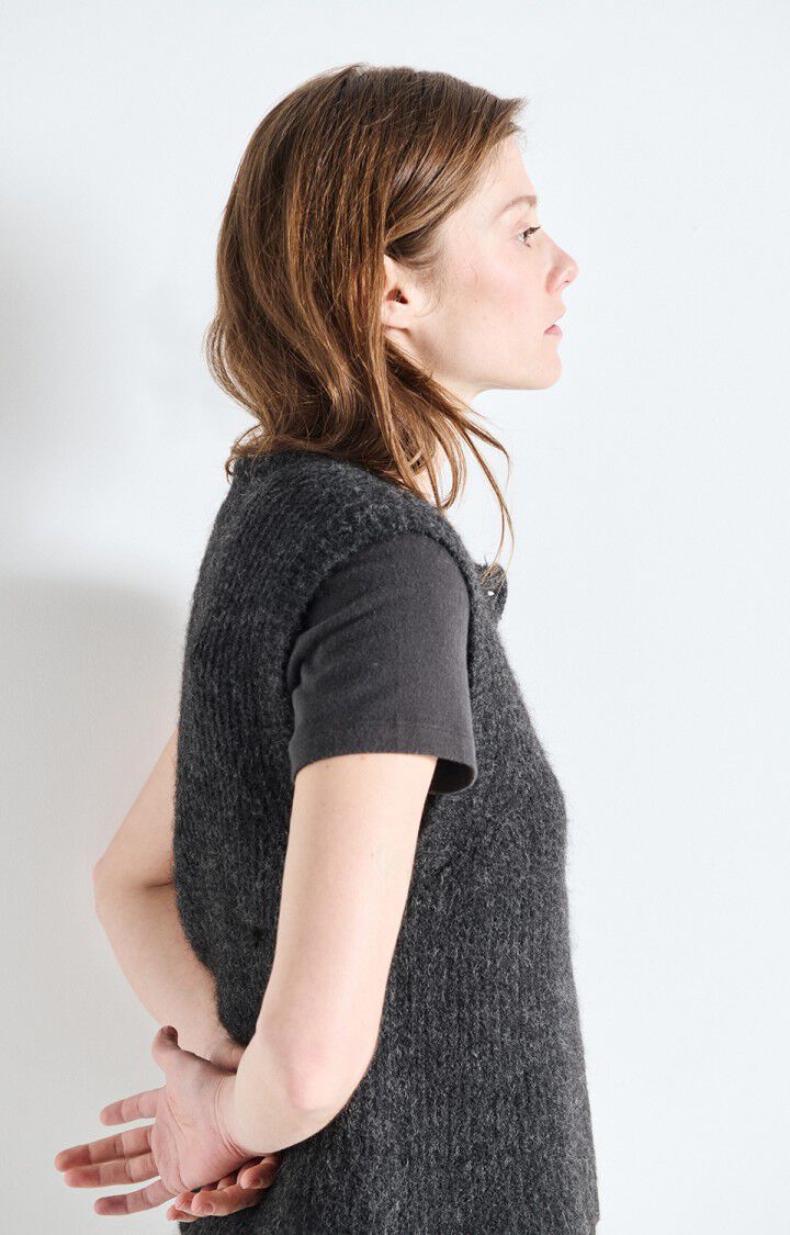 American Vintage East 19 SL Knit Vest in Charcoal