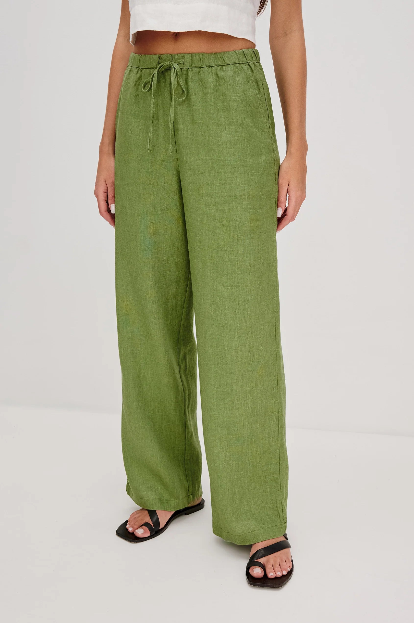 RAILS Emmie Linen Trousers in Dill