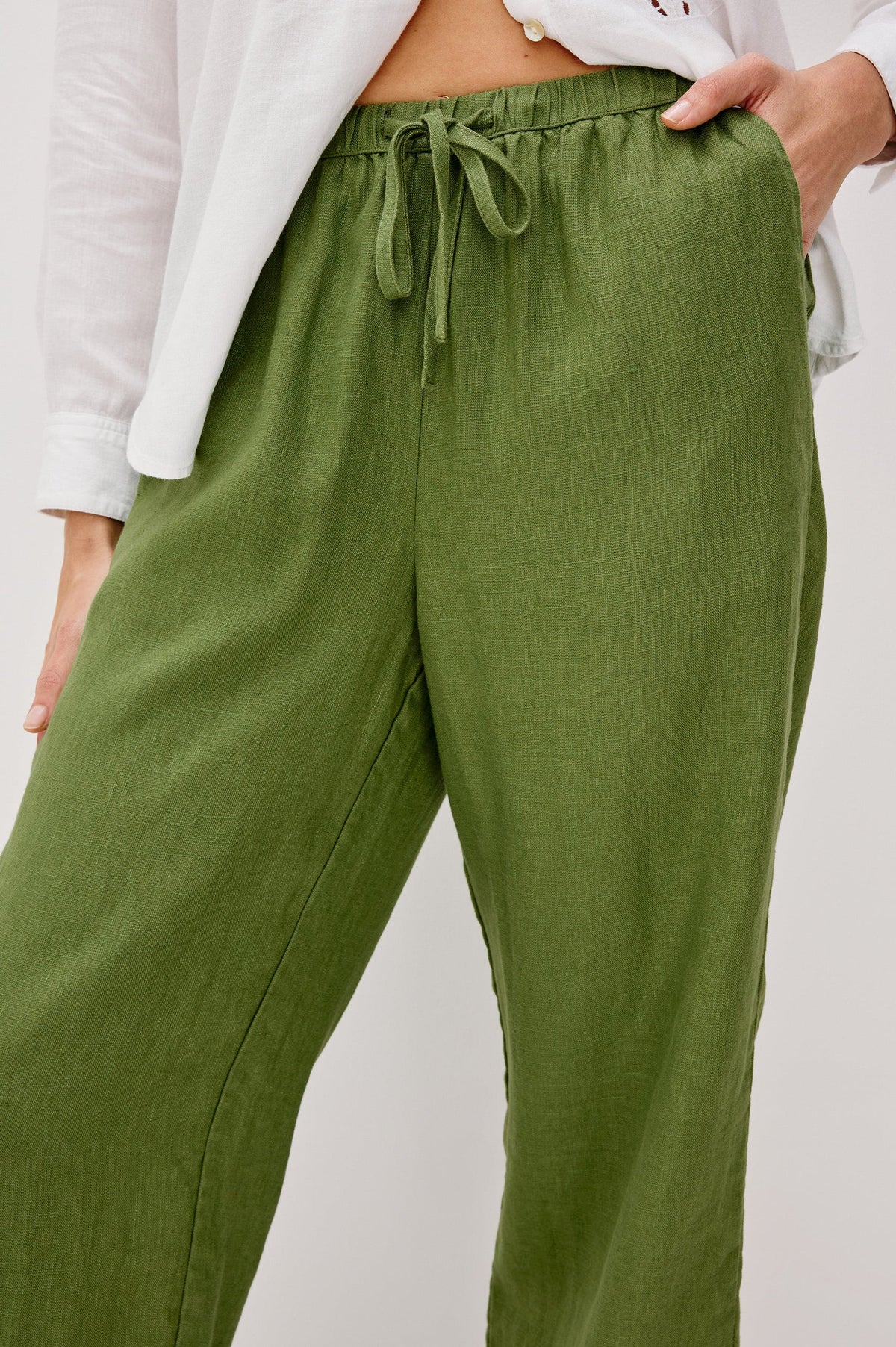 RAILS Emmie Linen Trousers in Dill