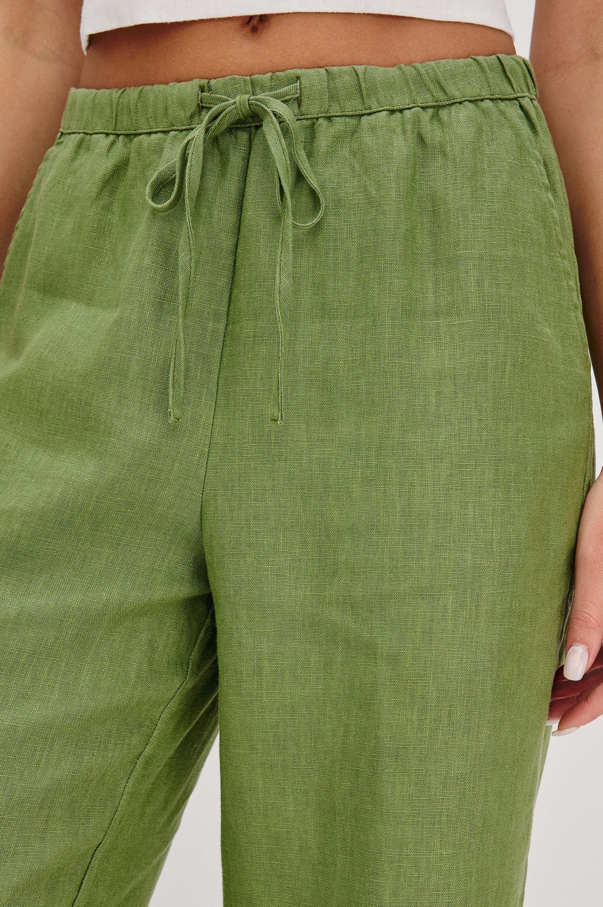 RAILS Emmie Linen Trousers in Dill