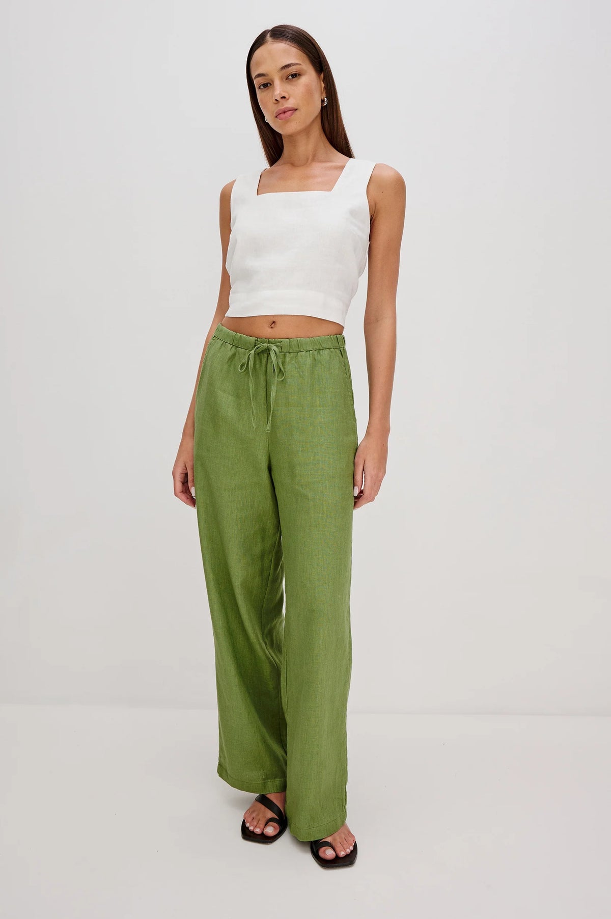 RAILS Emmie Linen Trousers in Dill