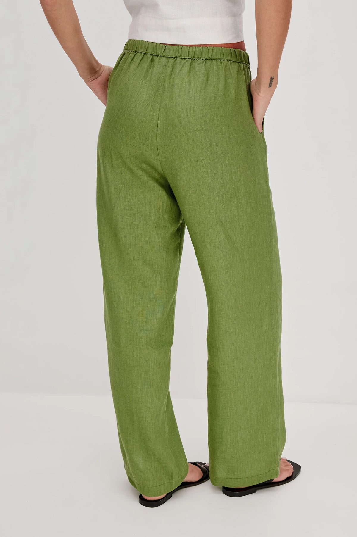 RAILS Emmie Linen Trousers in Dill