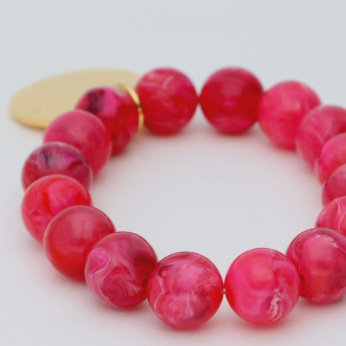 Vanessa Baroni Mini Beads Flex Bracelet in Raspberry Marble
