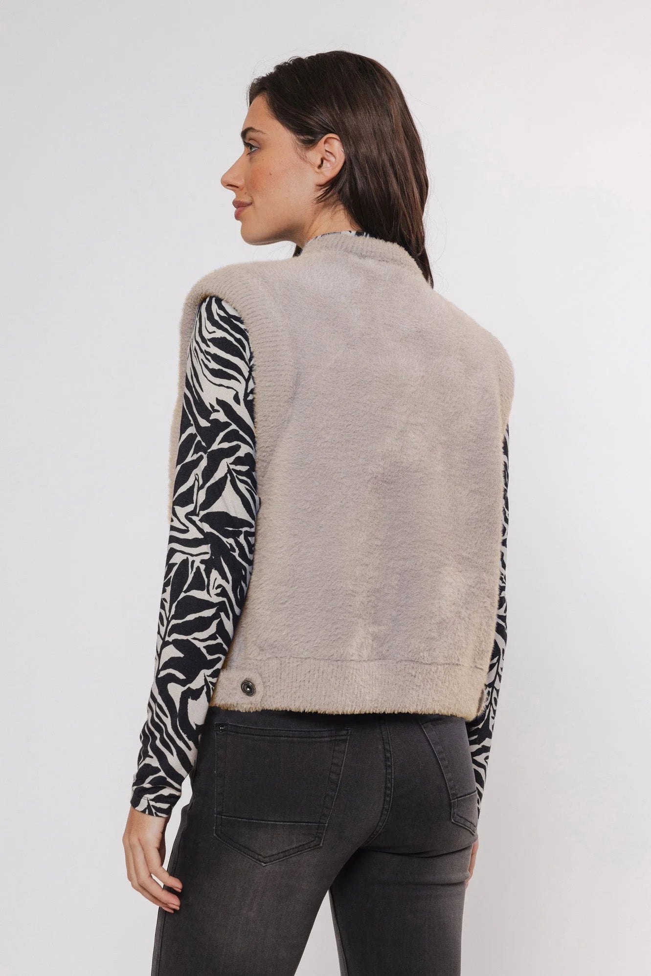 Rino & Pelle Elona Waistcoat in Stone