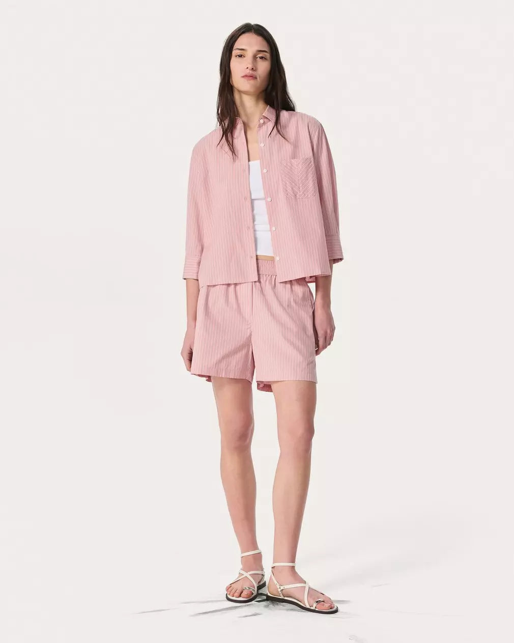 Rag & Bone Emma Stripe Poplin Short in Bliss