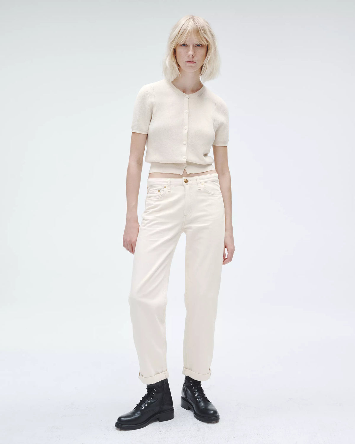 R&B Featherweight Dre Low Rise Baggy in Ecru