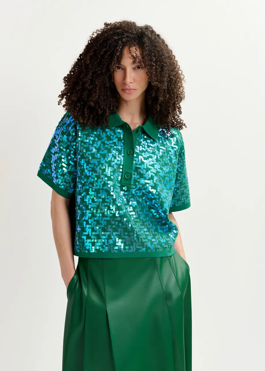 EA Glitz Embroidered Polo Shirt in Hulk