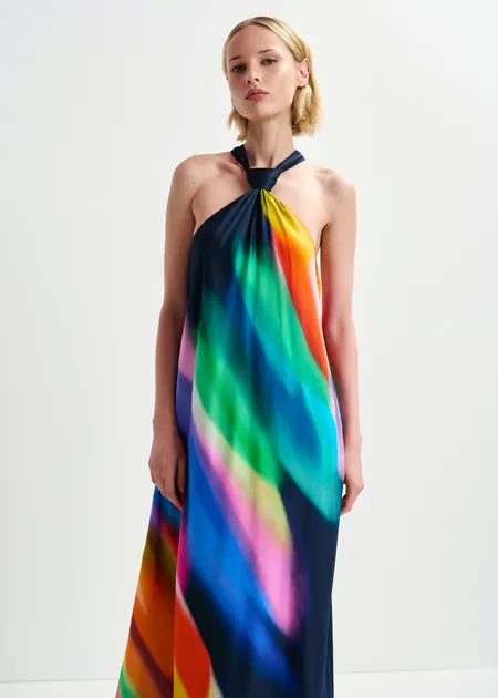 EA Halinki Knot Maxi Dress in Dark Sapphire